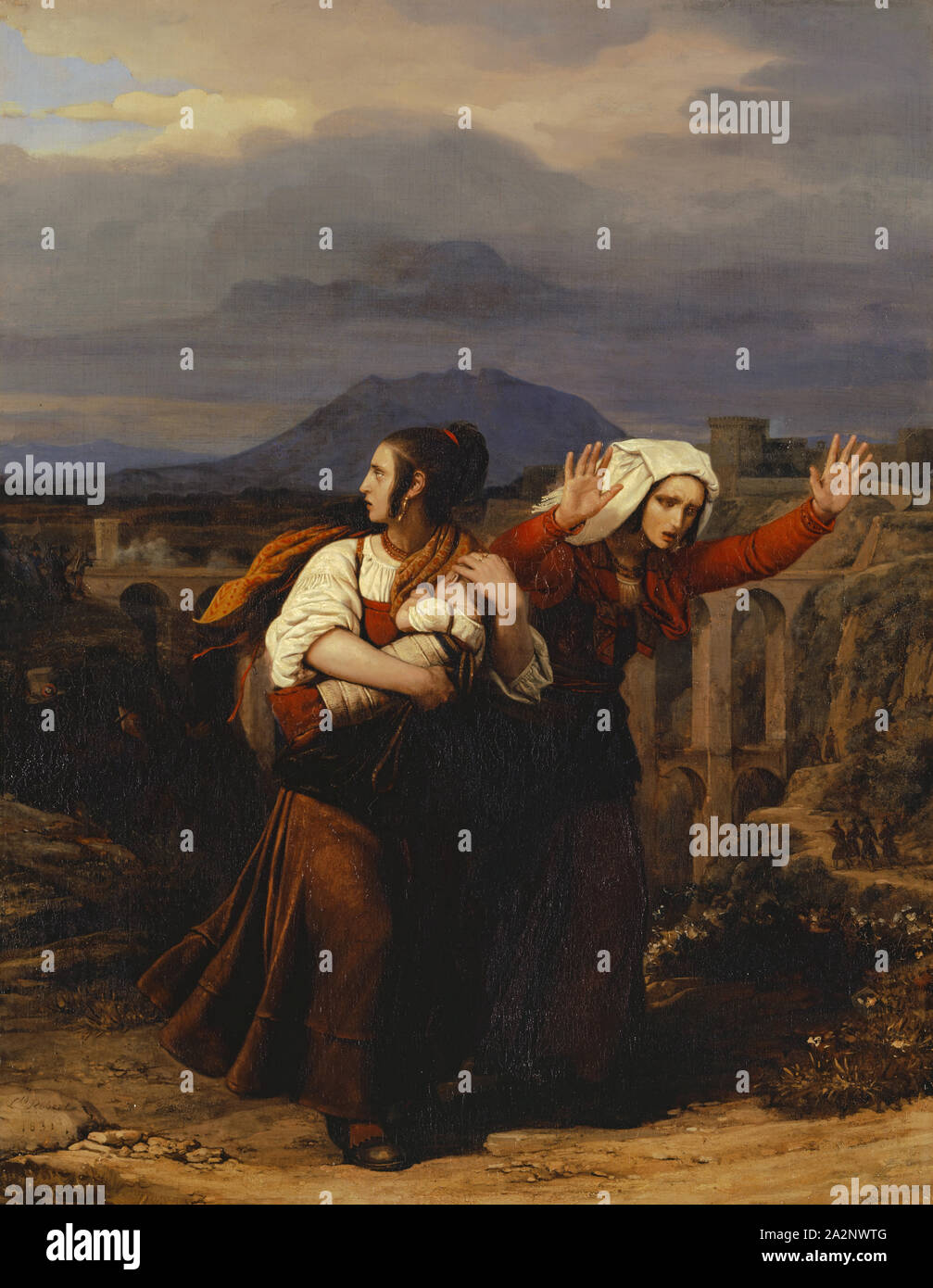 Episodio de l'insurrezione italienne à Civita-Castellana, 1831, olio su tela 82,2 x 64,4 cm, firmato e datato in basso a sinistra: Lld [ld superscript] Robert, 1831, Léopold Robert, Les Eplatures/La Chaux-de-Fonds 1794-1835 Venedig Foto Stock