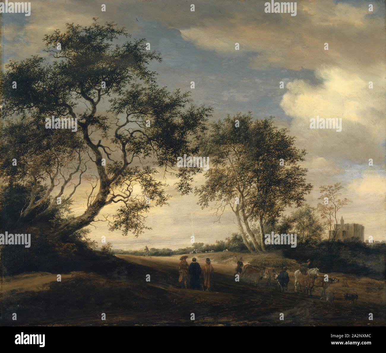 Il passaggio di Emmaus, 1657, olio su legno di quercia, 52,5 x 62 cm, firmato e datato in basso a sinistra del medio: S.VRVYSDAEL, 1657, Salomon van Ruysdael, Naarden b. 1600/03 Amsterdam - 1670 Haarlem Foto Stock