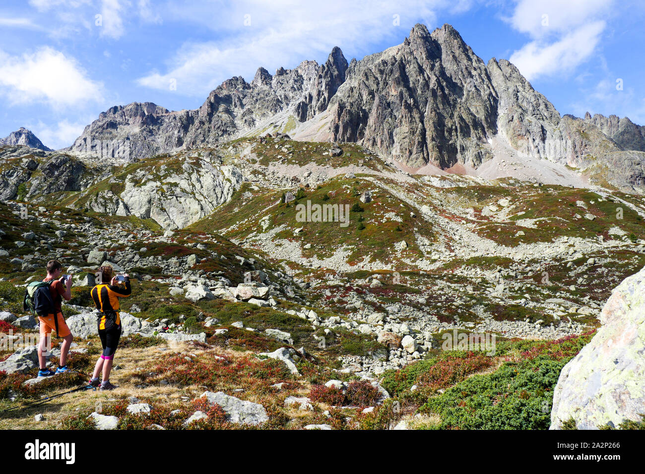 Chamonix-Mont-Blanc Valley, Aiguilles Rouges massiccio, Alta Savoia,  Francia Foto stock - Alamy