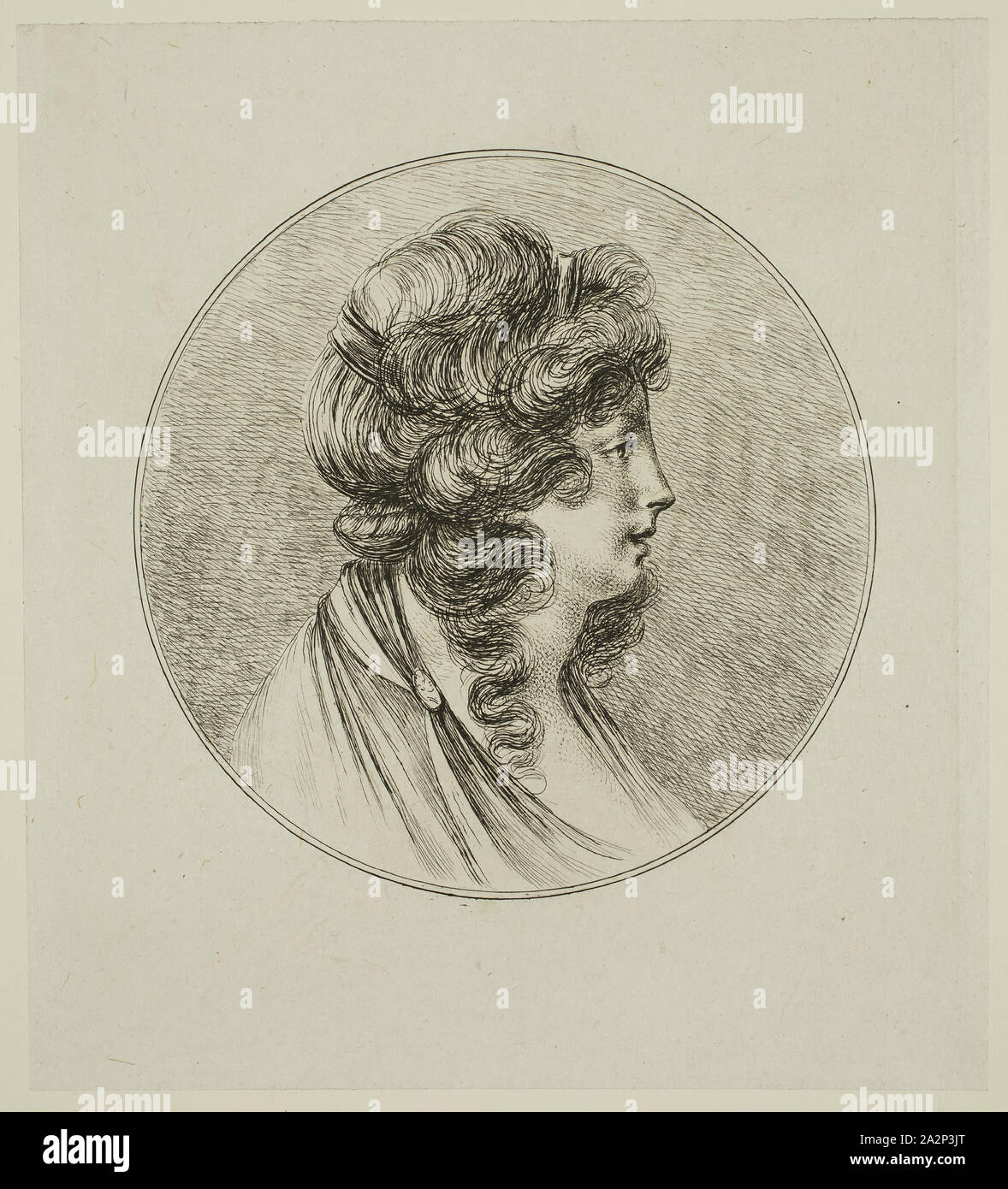 Dominique Vivant Denon, Francese, 1747-1826, Lady Hamilton, tra il 1747 e il 1826, l'attacco stampato in inchiostro nero sulle chine collé, immagine (diametro): 4 3/8 pollici (11,1 cm Foto Stock