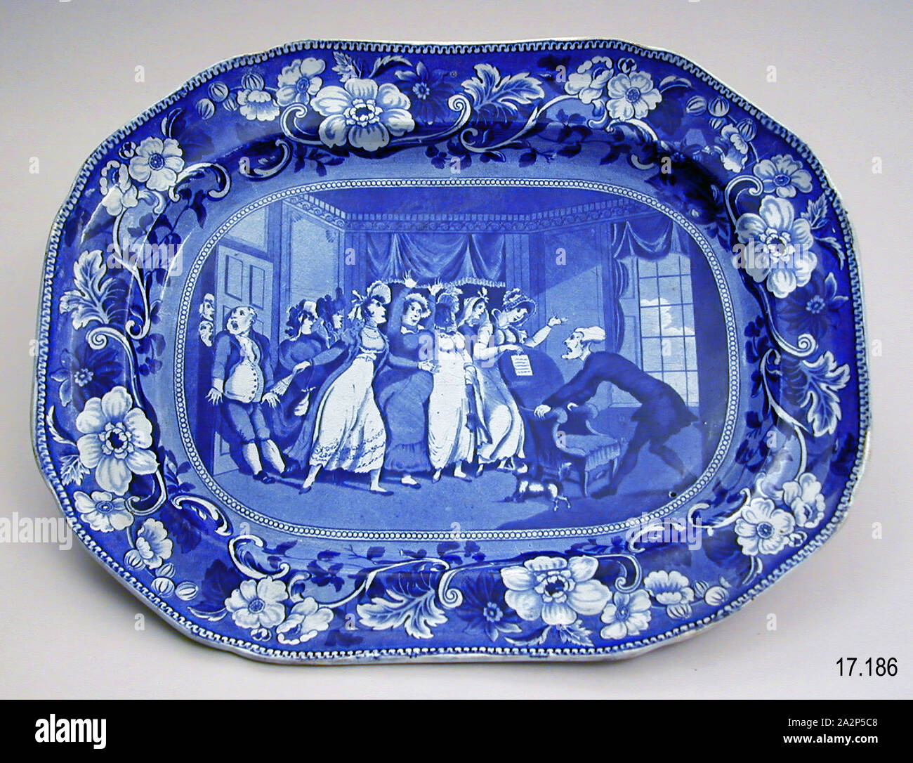 La pubblicità per una moglie Platter, secolo XIX, di trasferimento stampato in terracotta invetriata, 1 3/8 x 15 1/8 x 11 5/8 in. (3,5 x 38,4 x 29,5 cm Foto Stock