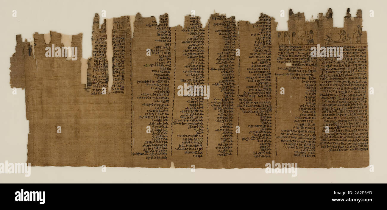 Egiziano, il Libro dei Morti di Nes-Min, Sezione 23, tra IV e III secolo A.C., inchiostro su papiro, incorniciato: 22 5/8 × 39 1/2 × 1 3/8 pollici (57,5 × 100,3 × 3,5 cm Foto Stock