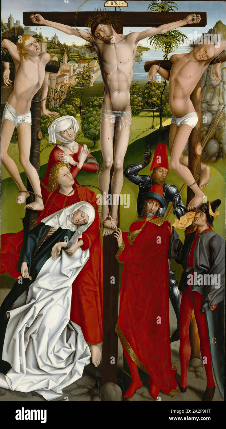 Maestro di Frisinga la Visitazione, Tedesco, attivo circa 1450-1500, la Crocifissione, tra il 1470 e il 1480, olio su pannello in legno, immagine (pannello): 74 1/2 × 41 pollici (189,2 × 104,1 cm Foto Stock Maestro di Frisinga la Visitazione, Tedesco, attivo circa 1450-1500, la Crocifissione, tra il 1470 e il 1480, olio su pannello in legno, immagine (pannello): 74 1/2 × 41 pollici (189,2 × 104,1 cm Foto Stock