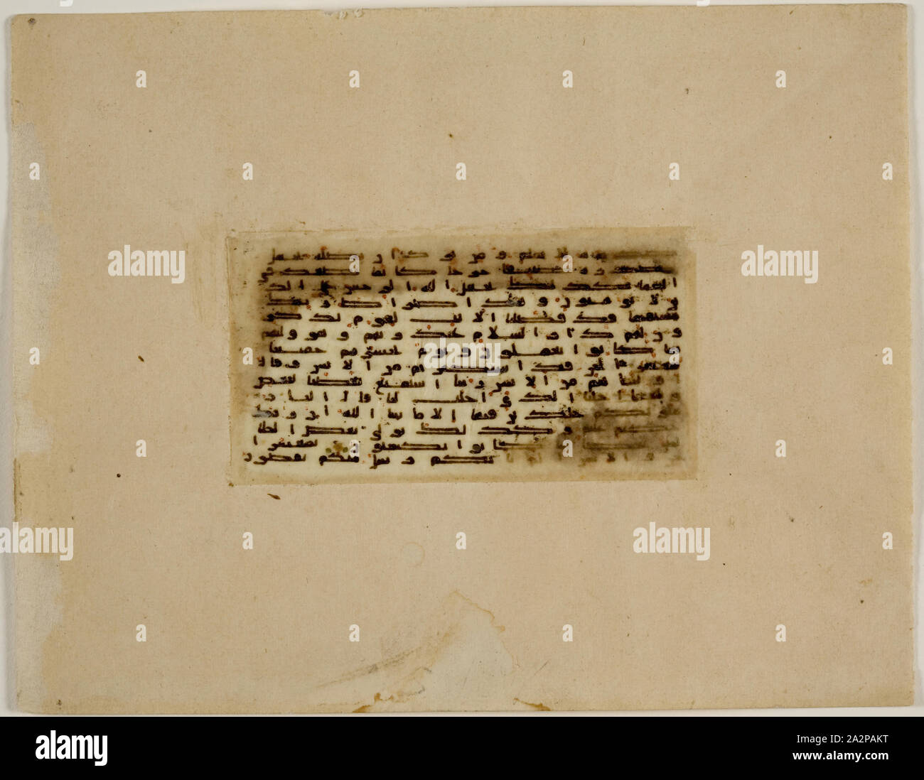 Eventualmente, islamica egiziana, eventualmente islamica, iracheni, miniatura Corano Folio, IX secolo, inchiostro e colori su pergamena, margini: 4 1/8 x 5 1/4 in. ( 10,48 x 13,34 cm Foto Stock