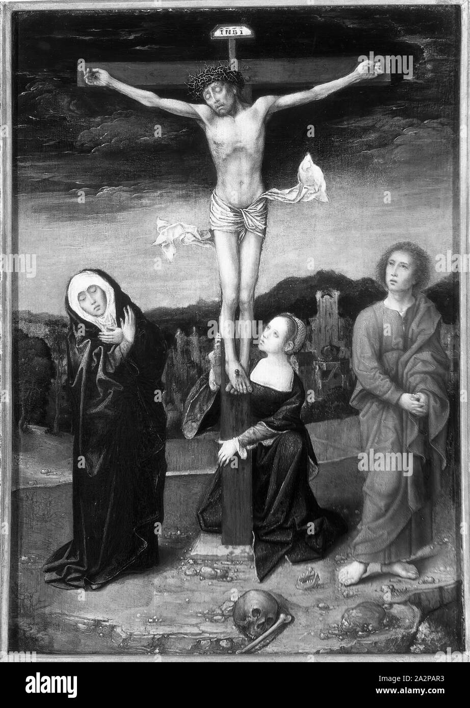 Jan van Coninxloo, Netherlandish, 1489-1559, la Crocifissione, c. 1540, vernice su pannello in legno, senza cornice: 17 1/4 × 13 pollici (43,8 × 33 cm Foto Stock Jan van Coninxloo, Netherlandish, 1489-1559, la Crocifissione, c. 1540, vernice su pannello in legno, senza cornice: 17 1/4 × 13 pollici (43,8 × 33 cm Foto Stock