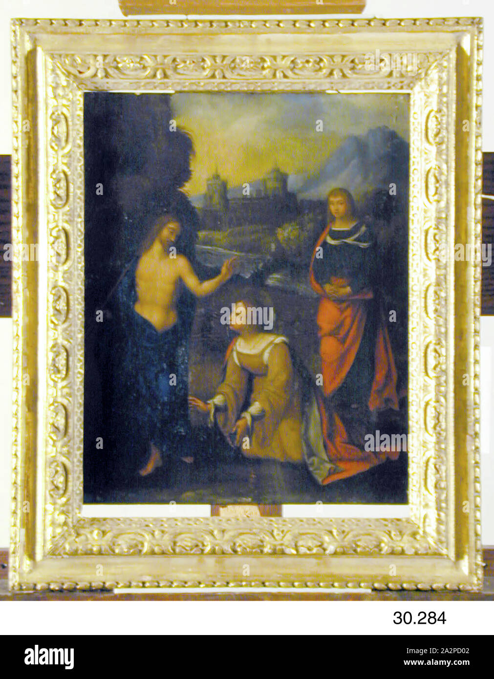 Ortolano, Italiano, 1467-1525, Noli Me Tangere, xv secolo, olio su pannello di pino, senza cornice: 13 1/2 × 11 pollici (34,3 × 27,9 cm Foto Stock