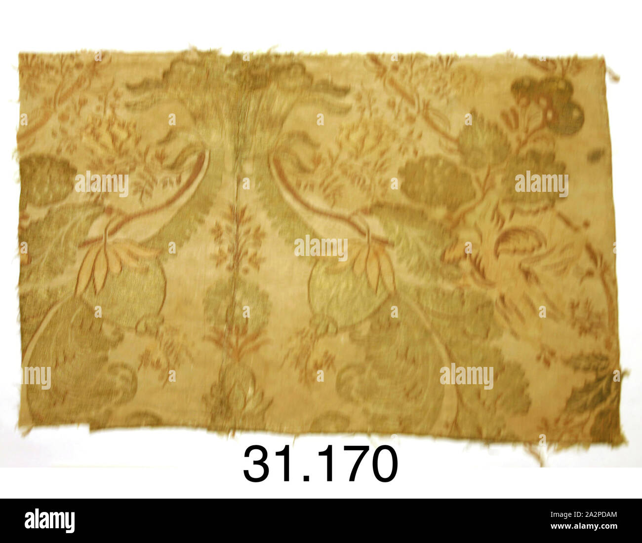 Sconosciuto (spagnolo), Frammento di tessili, inizio del XVIII secolo, Brocade, 11 1/4 x 17 in Foto Stock