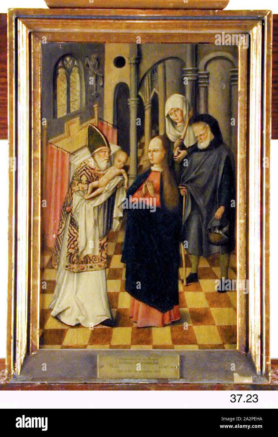Cornelis Buys, Netherlandish, 1516-1524, la Presentazione al Tempio, c. 1480, vernice su pannello in legno, senza cornice: 13 5/8 × 8 7/8 pollici (34,6 × 22,5 cm Foto Stock Cornelis Buys, Netherlandish, 1516-1524, la Presentazione al Tempio, c. 1480, vernice su pannello in legno, senza cornice: 13 5/8 × 8 7/8 pollici (34,6 × 22,5 cm Foto Stock
