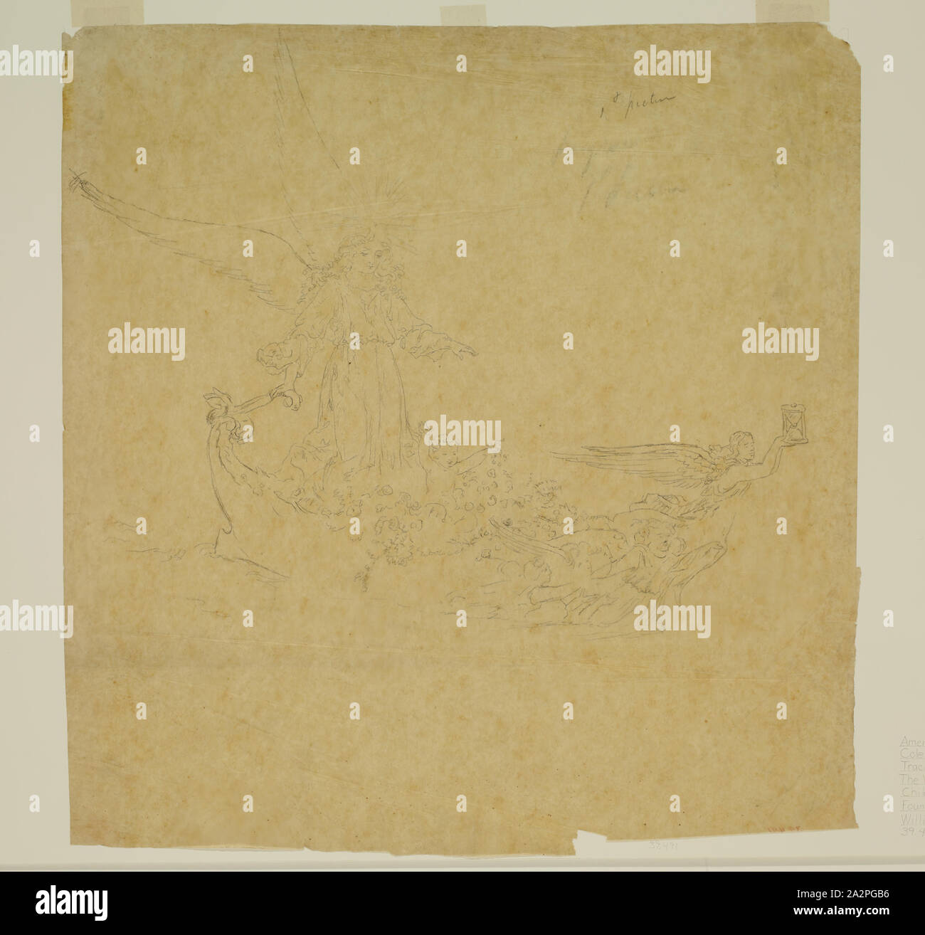 Thomas Cole, Americano, 1801-1848, viaggio della vita-1st foto, tra il 1801 e il 1848, grafite matita su carta da ricalco, Foglio (irreg.): 15 1/4 × 15 pollici (38,7 × 38,1 cm Foto Stock