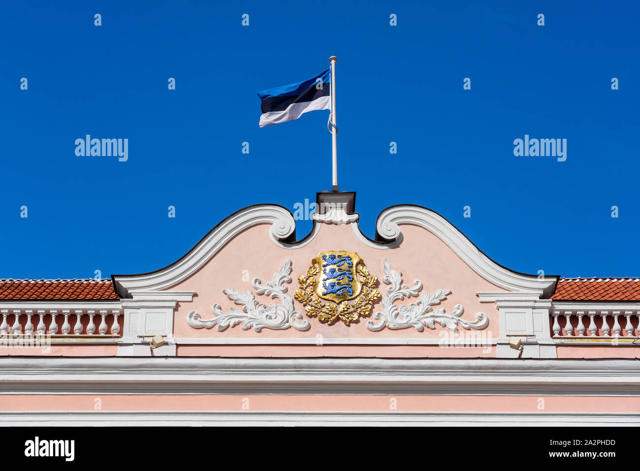 Il Parlamento estone ha edifici a Tallinn in Estonia. Foto Stock