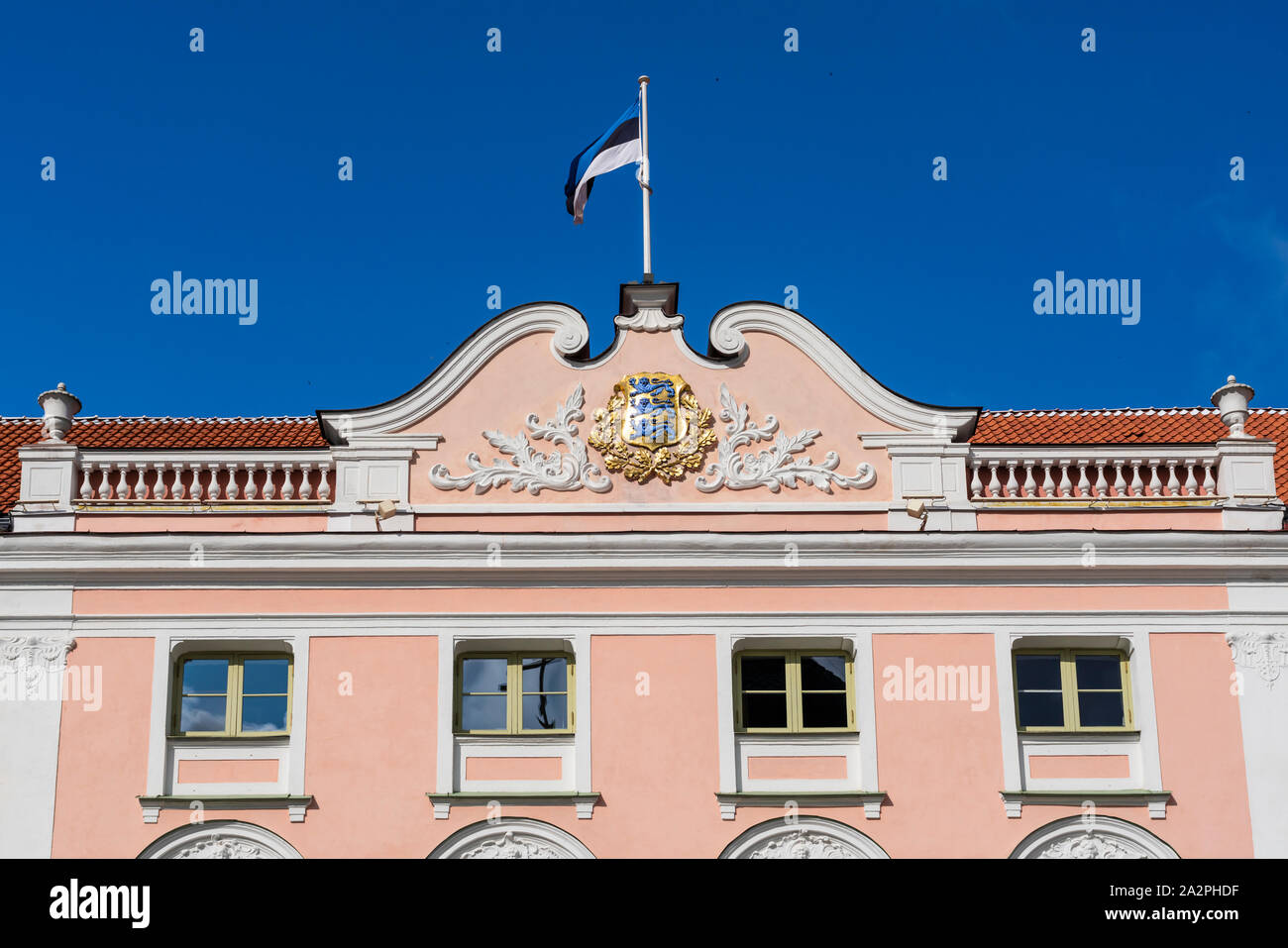 Il Parlamento estone ha edifici a Tallinn in Estonia. Foto Stock