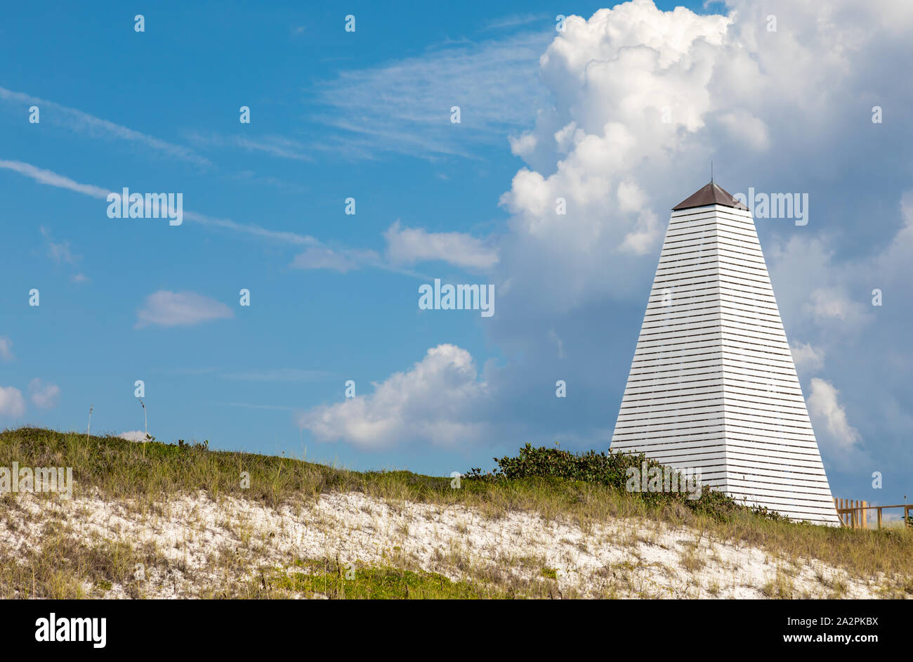 Un lato della spiaggia marchio terra struttura in mare, Fl Foto Stock