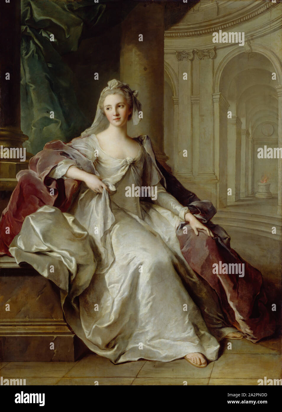 Jean Marc Nattier, Francese, 1685-1766, Madame Henriette de France come una vestale, ca. 1749, olio su tela, senza cornice: 71 × 52 1/2 pollici (180.3 × 133,4 cm Foto Stock