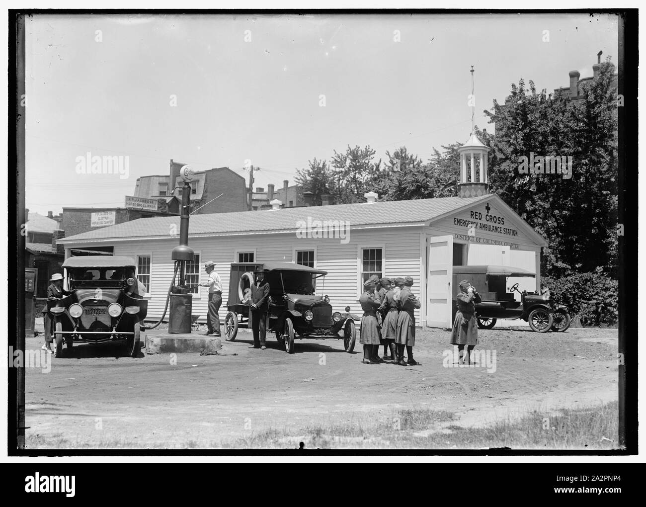 La croce rossa di emergenza stazione ambulanza garage, 16TH STREET, D.C. Foto Stock