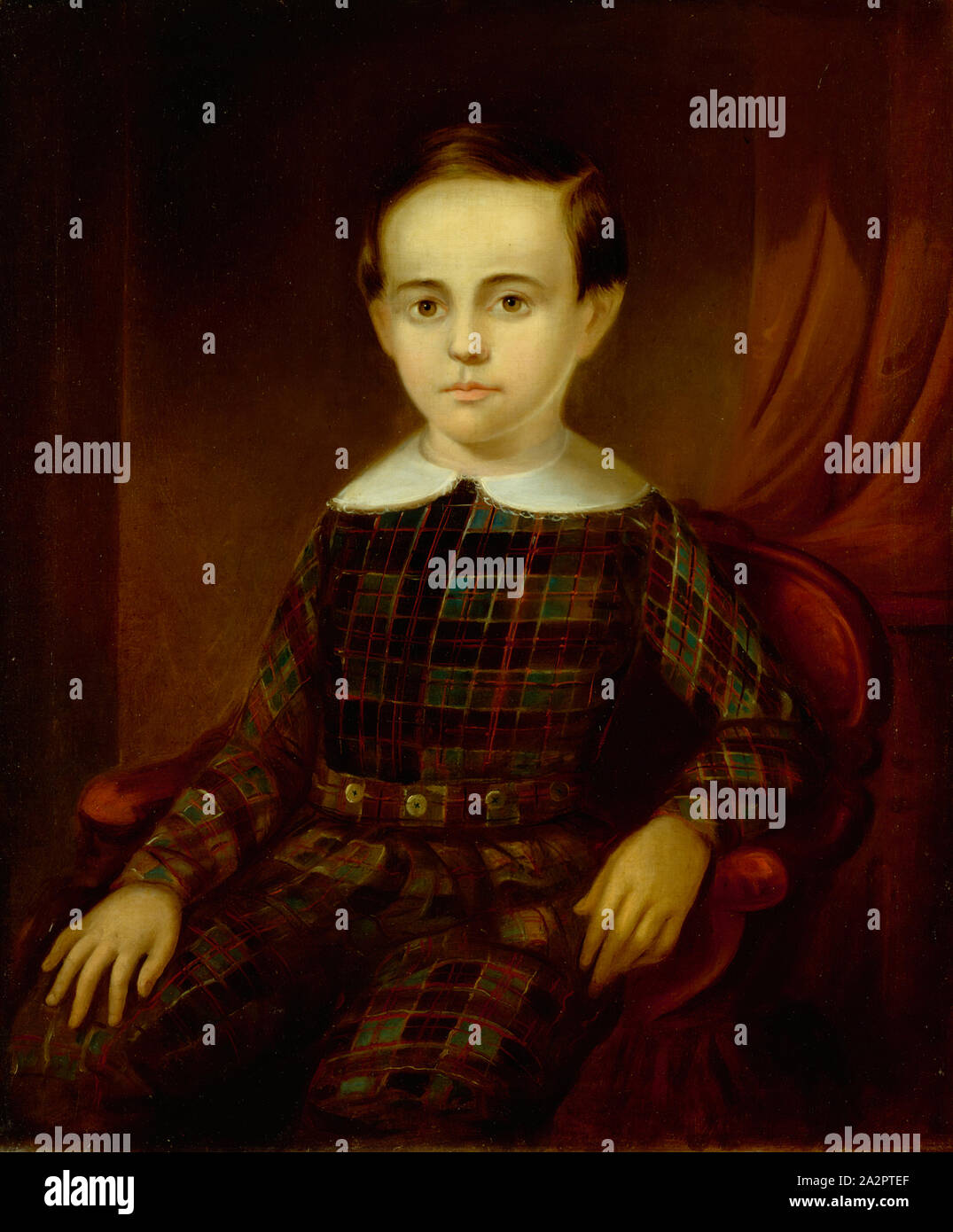 Robert S. Duncanson, americano, 1821 - 1872, William Berthelet, 1846, olio su tela, senza cornice: 30 × 25 pollici (76,2 × 63,5 cm Foto Stock