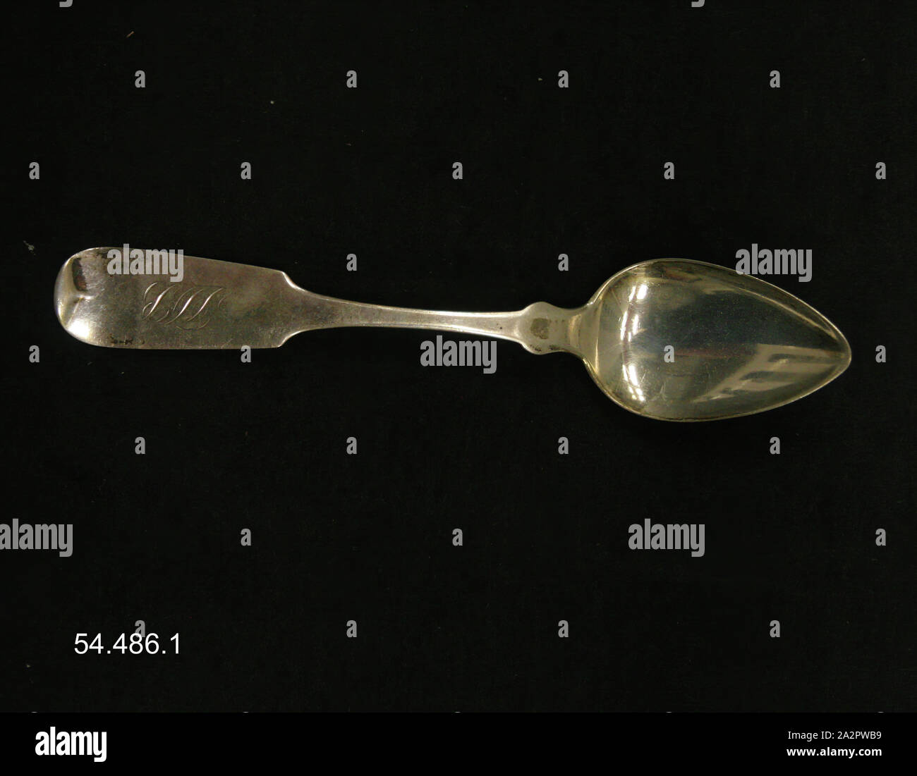Cucchiaini, secolo XIX, argento, complessivo: 6 1/8 pollici (15,6 cm Foto Stock
