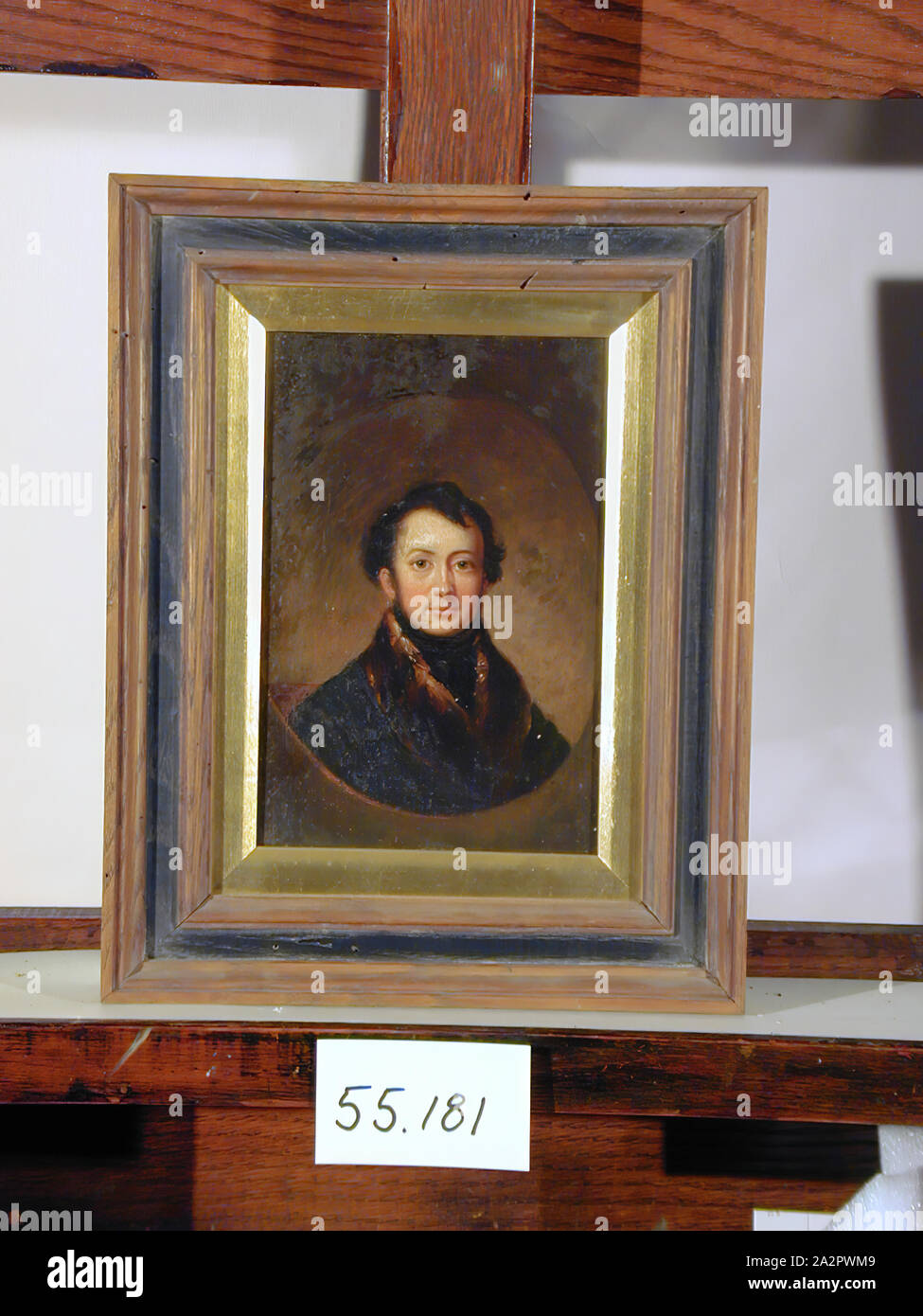 Shepard Alonzo Mount, Americano, 1804-1868, William Sidney Mount, tra il 1829 e il 1837, olio su pannello in legno, senza cornice: 9 × 6 poll. (22,9 × 15,2 cm Foto Stock Shepard Alonzo Mount, Americano, 1804-1868, William Sidney Mount, tra il 1829 e il 1837, olio su pannello in legno, senza cornice: 9 × 6 poll. (22,9 × 15,2 cm Foto Stock