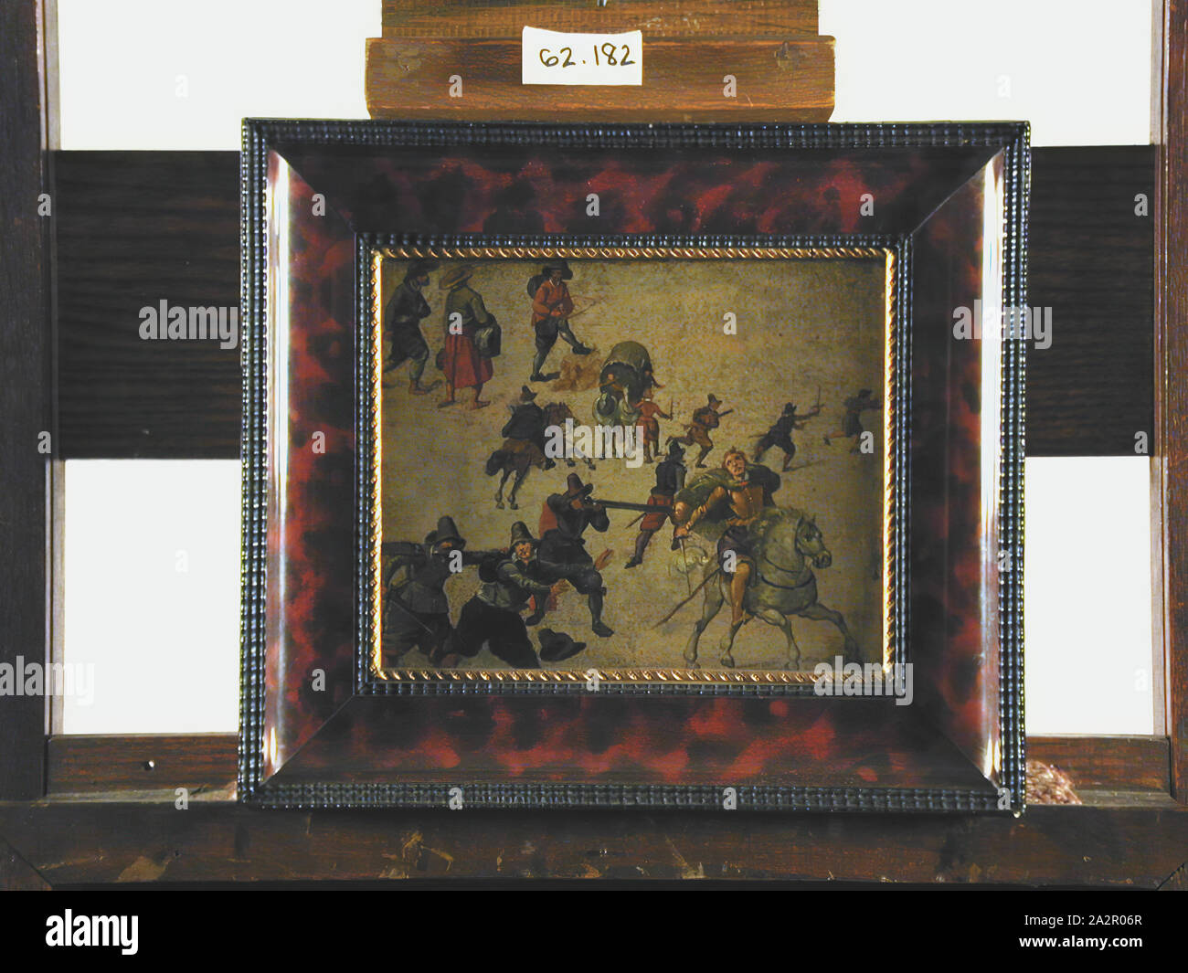 Dopo Sebastian Vrancx, fiammingo, 1573-1647, i soldati e i contadini, secolo XIX, olio su carta sul pannello di legno, senza cornice: 7 1/2 x 9 pollici (19,1 × 22,9 cm Foto Stock Dopo Sebastian Vrancx, fiammingo, 1573-1647, i soldati e i contadini, secolo XIX, olio su carta sul pannello di legno, senza cornice: 7 1/2 x 9 pollici (19,1 × 22,9 cm Foto Stock