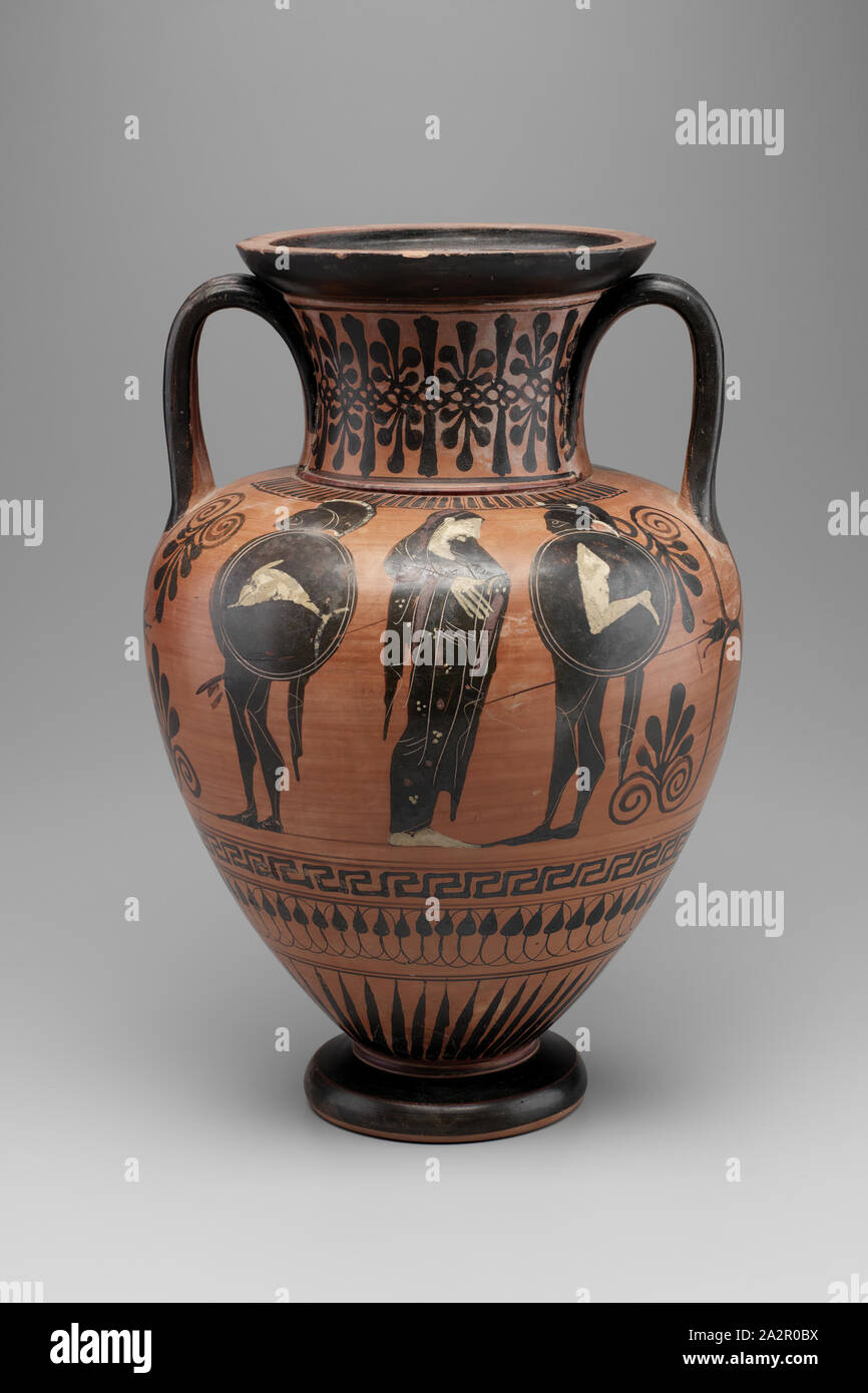 Greco, Storage Jar, 520/510 BC, argilla, 14 9/16 x 9 3/4 in. diam. (37,2 x 25,4 cm Foto Stock