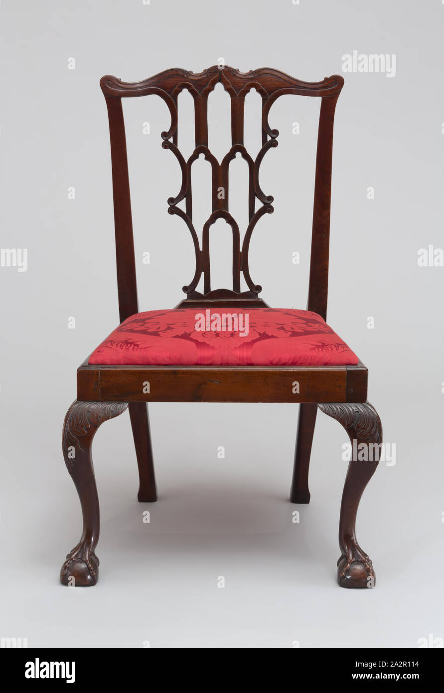 Sconosciuto (americano), gotico Splat sedia, ca. 1760, mogano, complessivo: 36 1/2 × 23 3/8 × 18 pollici (92,7 × 59,4 × 45,7 cm Foto Stock