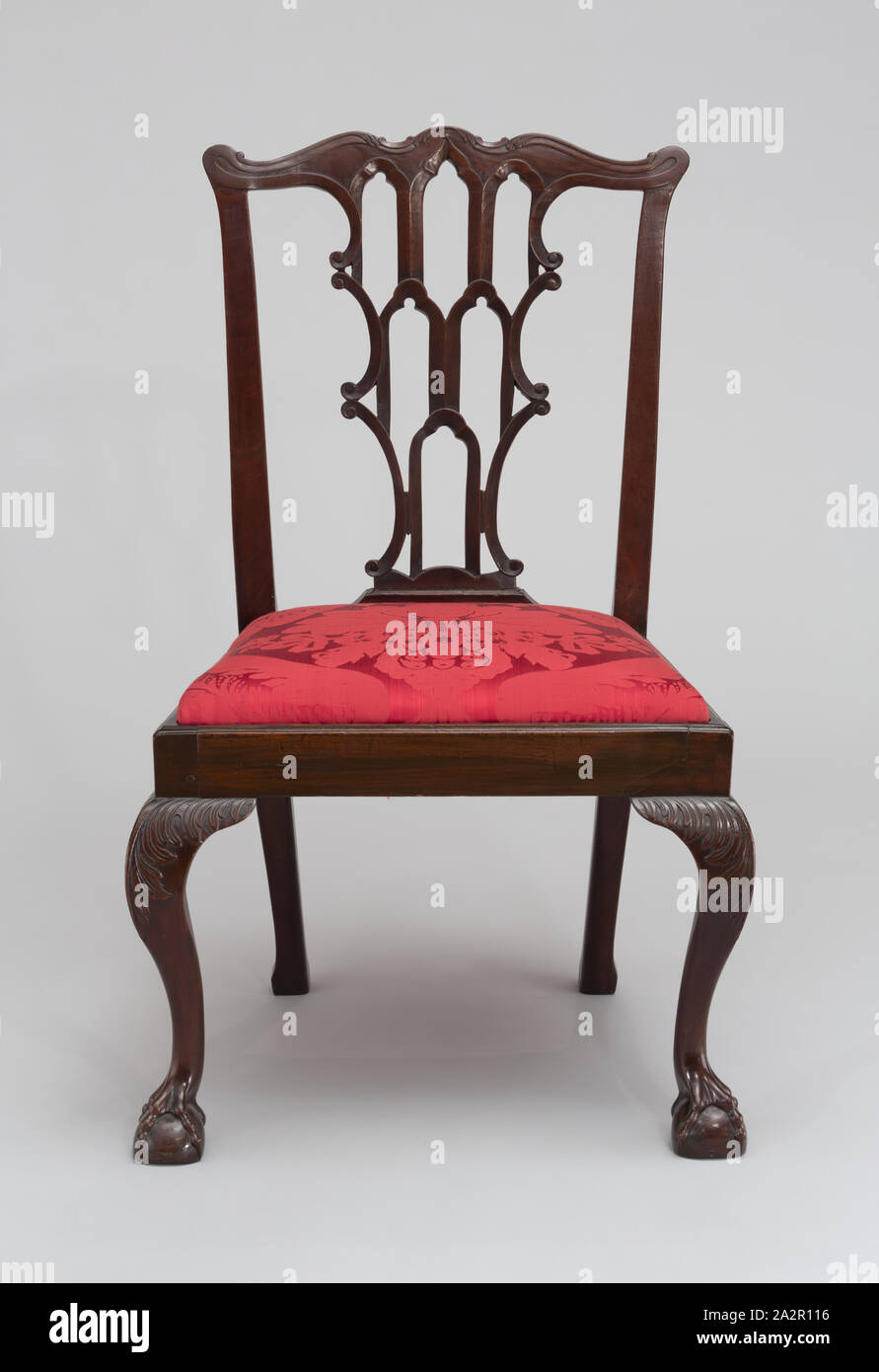 Sconosciuto (americano), gotico Splat sedia, ca. 1760, mogano, complessivo: 36 1/2 × 23 3/8 × 18 pollici (92,7 × 59,4 × 45,7 cm Foto Stock