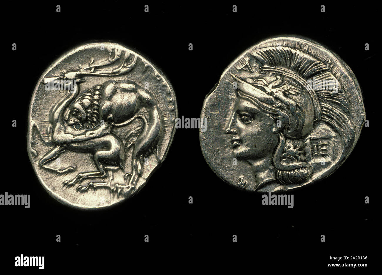 Greco, Didrachm di Velia, 400/268 BC, argento, 13/16 in Foto Stock