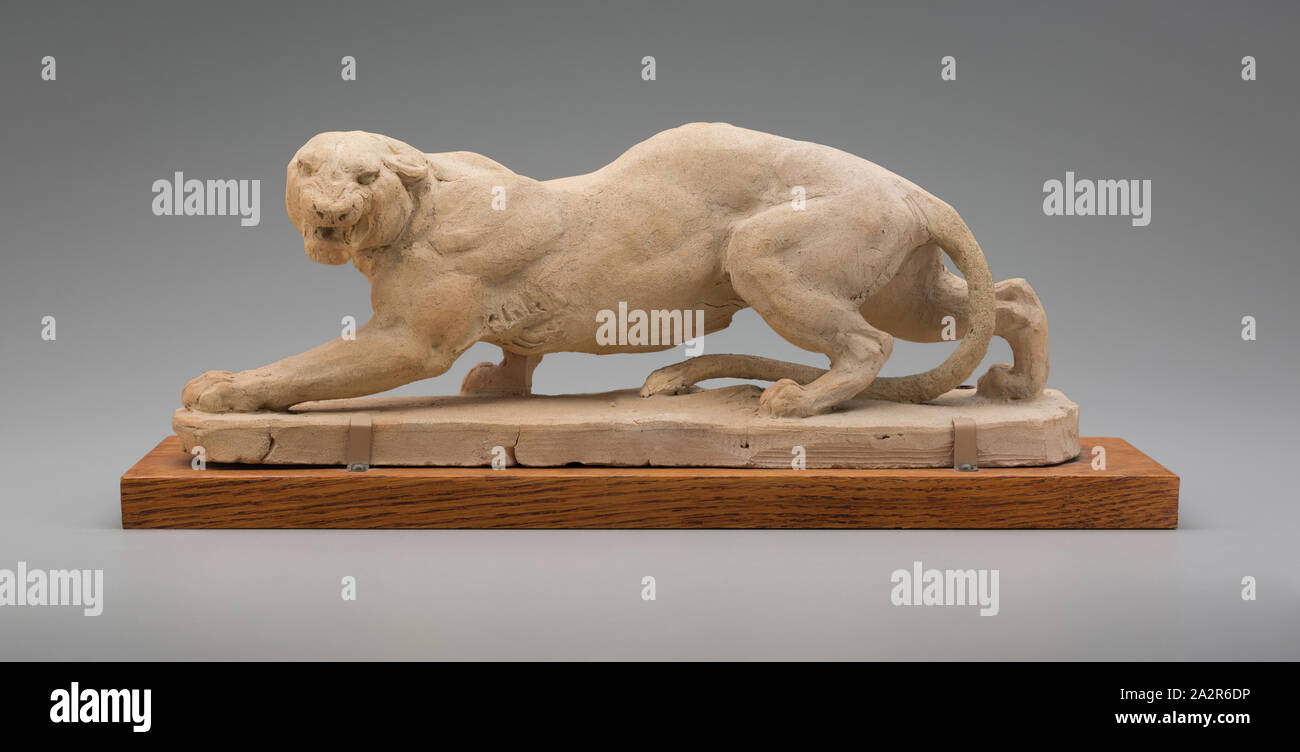 Antoine Louis Barye, Francese, 1796-1875, ululano Jaguar, tra 1831 e 1832, terracotta, globale (oggetto): 4 15/16 × 13 1/4 × 4 1/16 pollici (12,5 × 33,7 × 10,3 cm Foto Stock