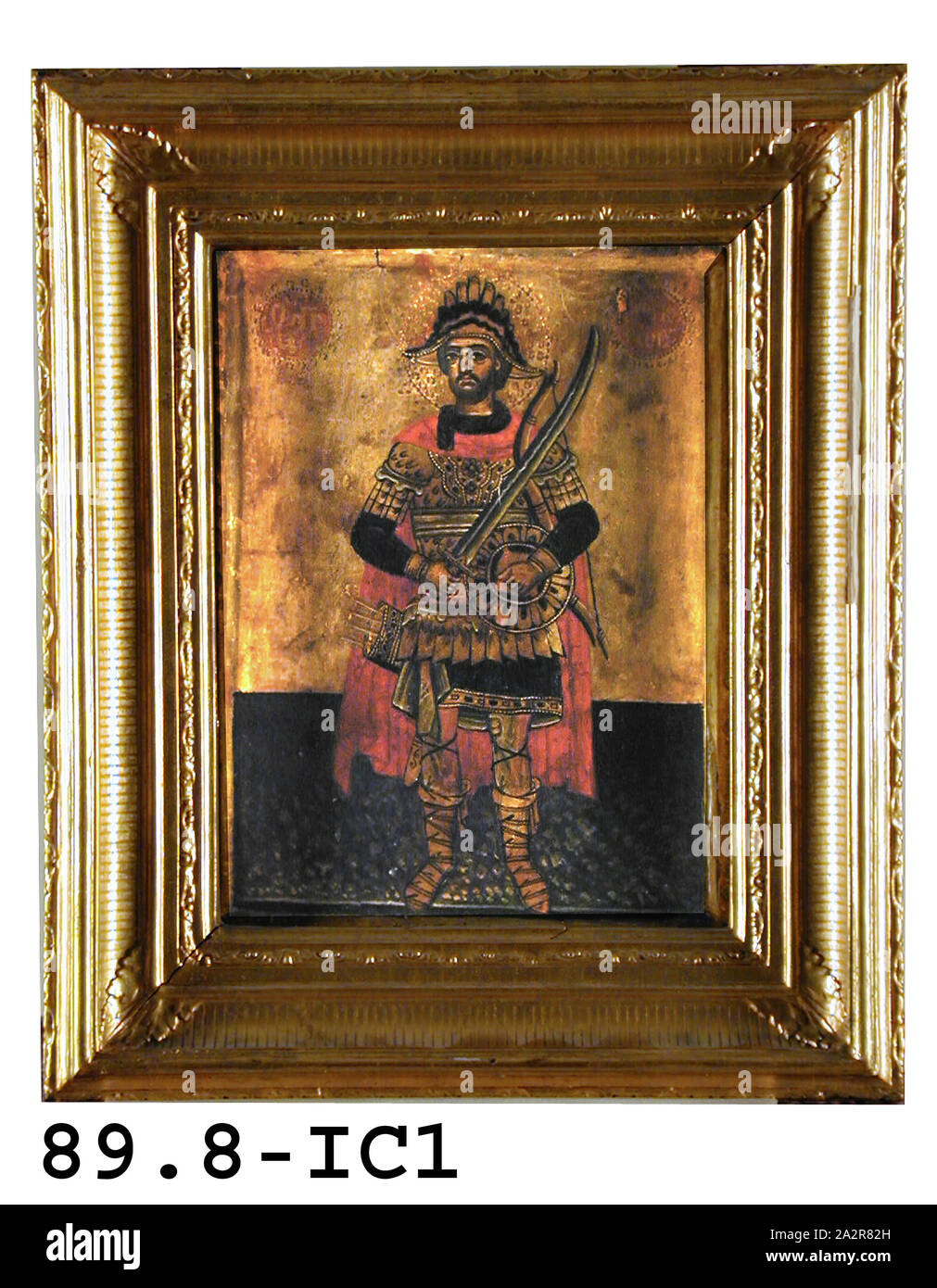 Sconosciuto (Greco), Saint Mercurius, XVIII secolo, vernice su pannello in legno, senza cornice: 8 1/2 × 6 3/8 pollici (21,6 × 16,2 cm Foto Stock Sconosciuto (Greco), Saint Mercurius, XVIII secolo, vernice su pannello in legno, senza cornice: 8 1/2 × 6 3/8 pollici (21,6 × 16,2 cm Foto Stock