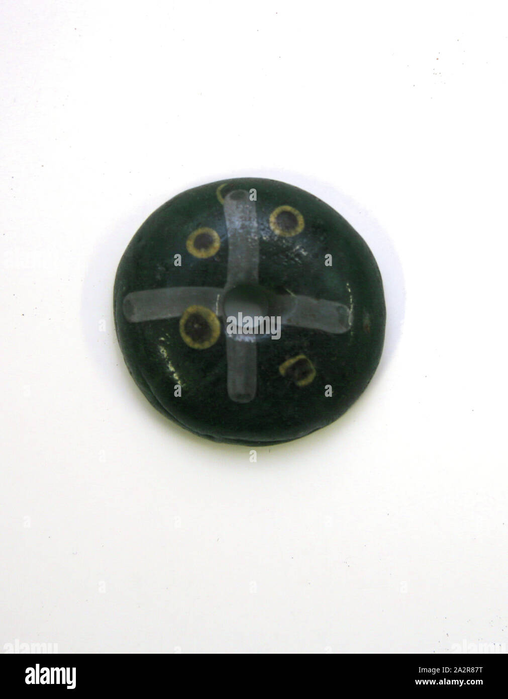 Forse romano, eventualmente egiziano, mandrino Whorl, mosaici di vetro Foto Stock