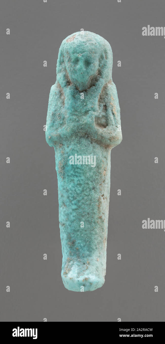 Egiziano, Shabti, tra 946 e 720 a.e.v., Faience, luce smalto blu, complessivo: 3 15/16 × 1 1/4 × 7/8 pollici (10 × 3,2 × 2,2 cm Foto Stock