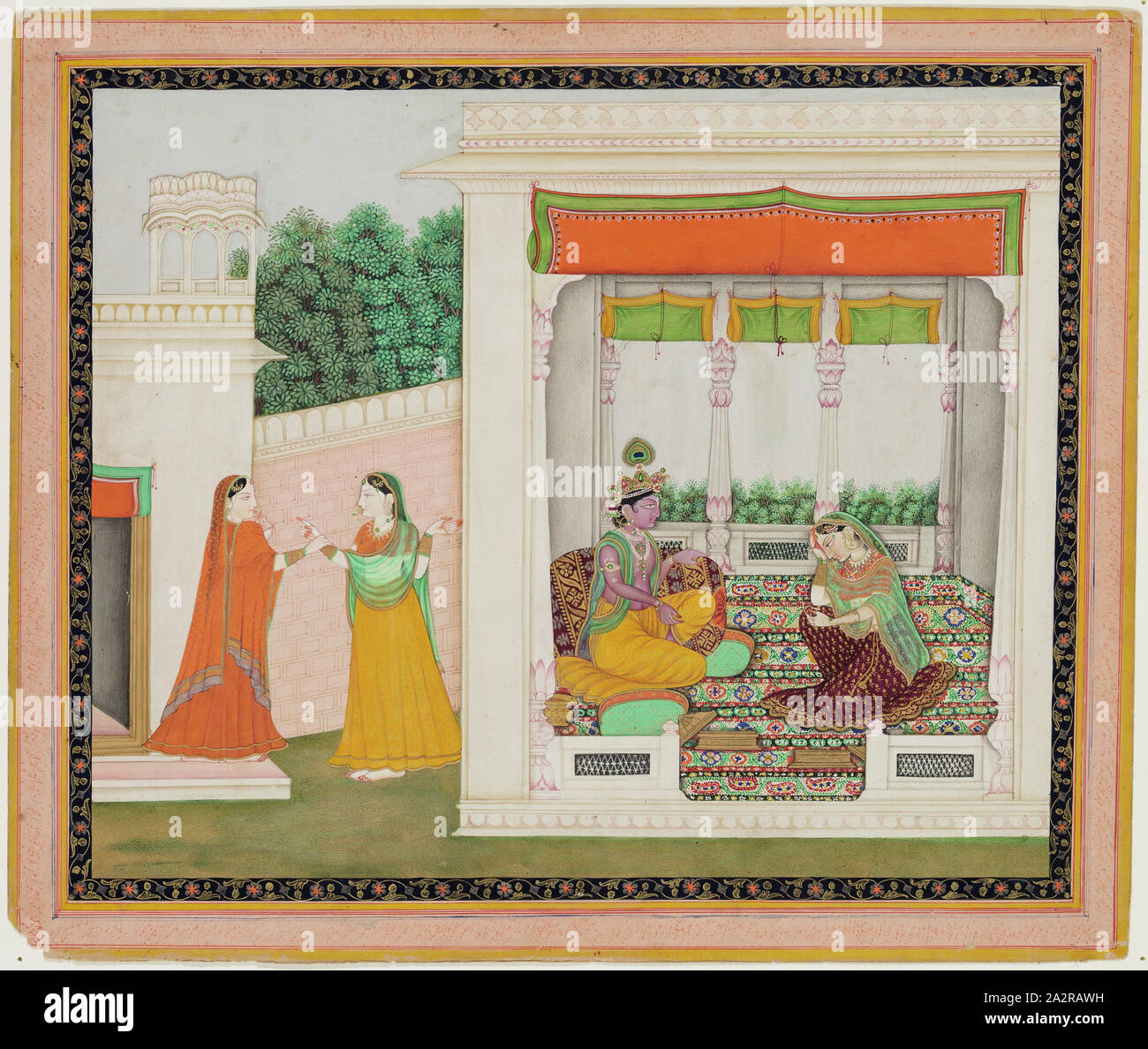 Sconosciuto (Indiana), Storia di Krishna e Radha, c. 1800 Foto Stock