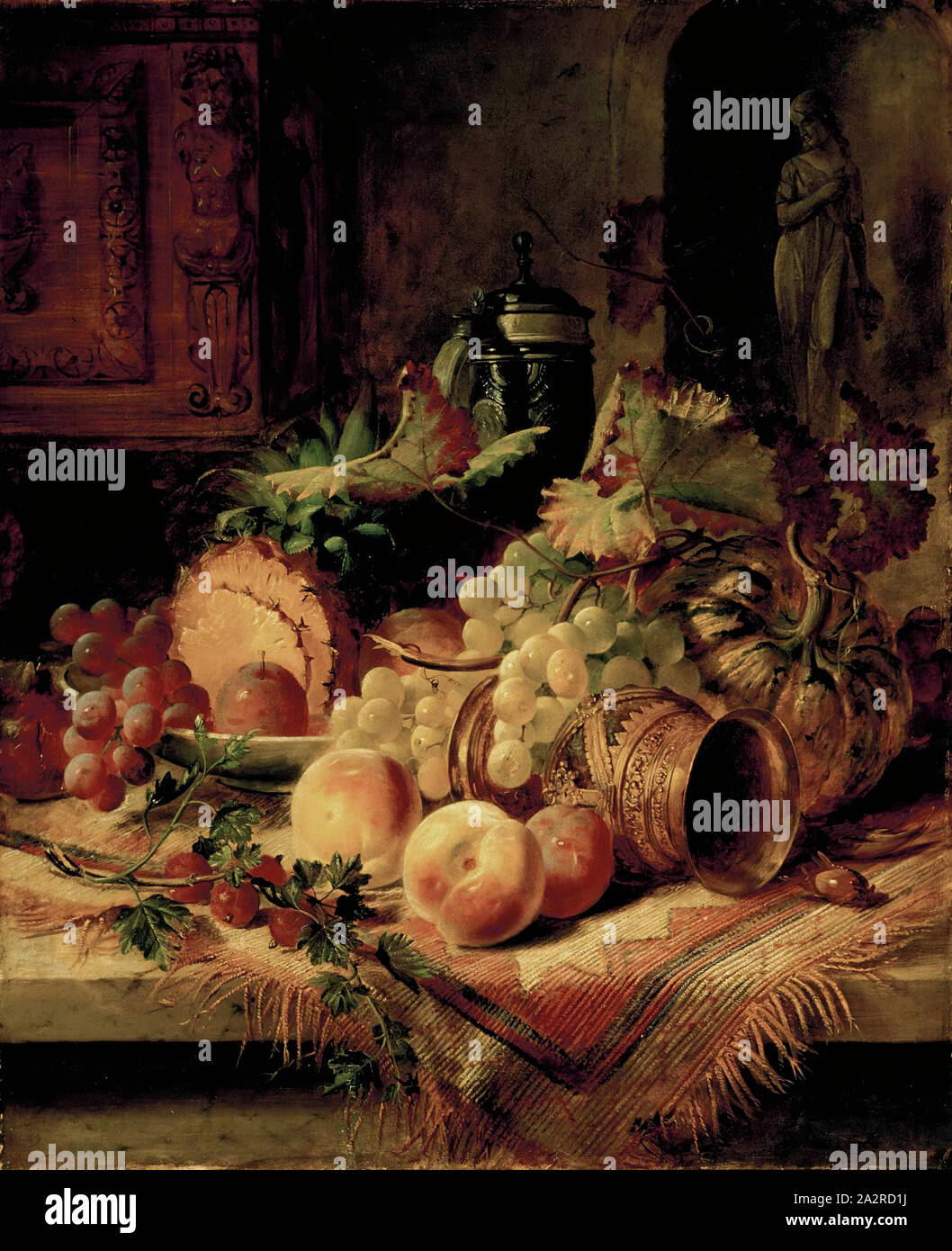 George lancia, Inglese, 1802-1864, Still Life - Frutta, secolo XIX, olio su pannello in legno, senza cornice: 24 × 22 1/4 pollici (61 × 56,5 cm Foto Stock George lancia, Inglese, 1802-1864, Still Life - Frutta, secolo XIX, olio su pannello in legno, senza cornice: 24 × 22 1/4 pollici (61 × 56,5 cm Foto Stock