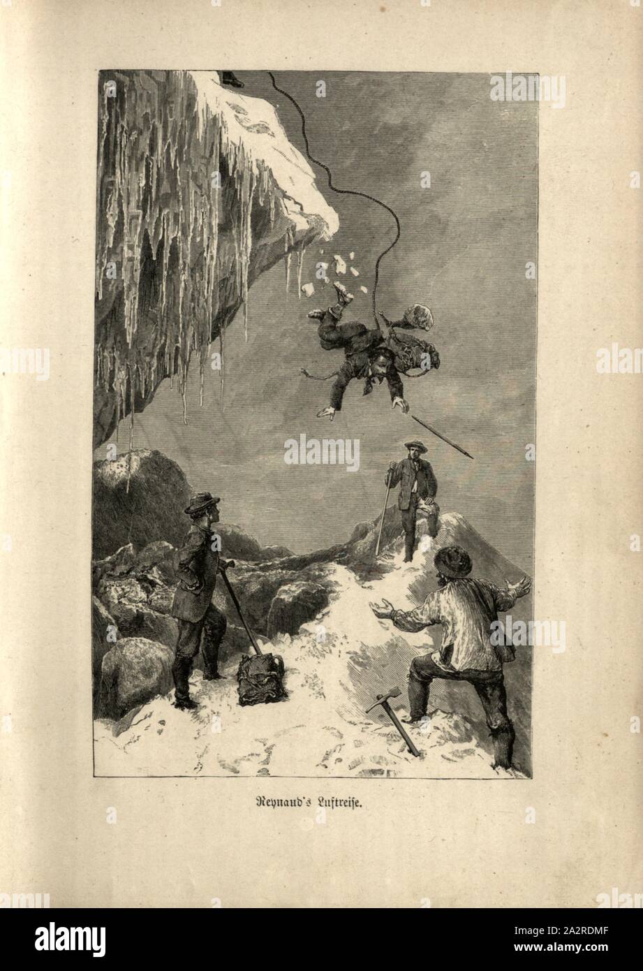 Reynaud si blocca al Col de la Pilatte, incisione su legno, p. 276 Foto Stock