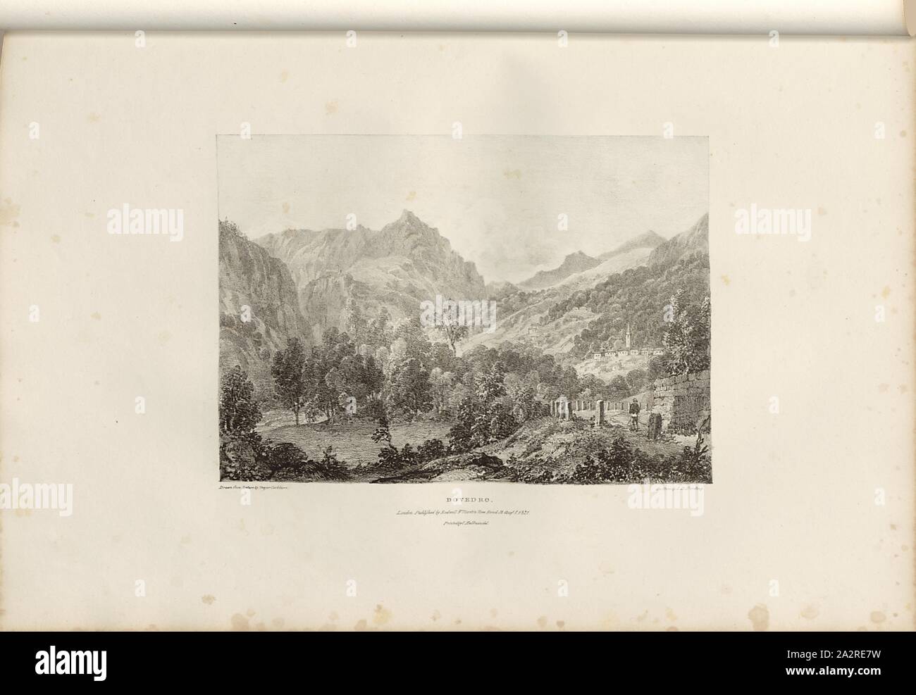 Dovedro, Dovedro, firmato: Principali Cockburn, J.D. Harding, litografia, parte 1 (Simplon), la piastra 38, Cockburn, James (CANC.); Harding James Duffield (lith.), 1822, James Cockburn, viste che illustrano il percorso del Simplon; viste che illustrano il percorso di mont Cenis. Londra: Rodwell & Martin, 1822 Foto Stock