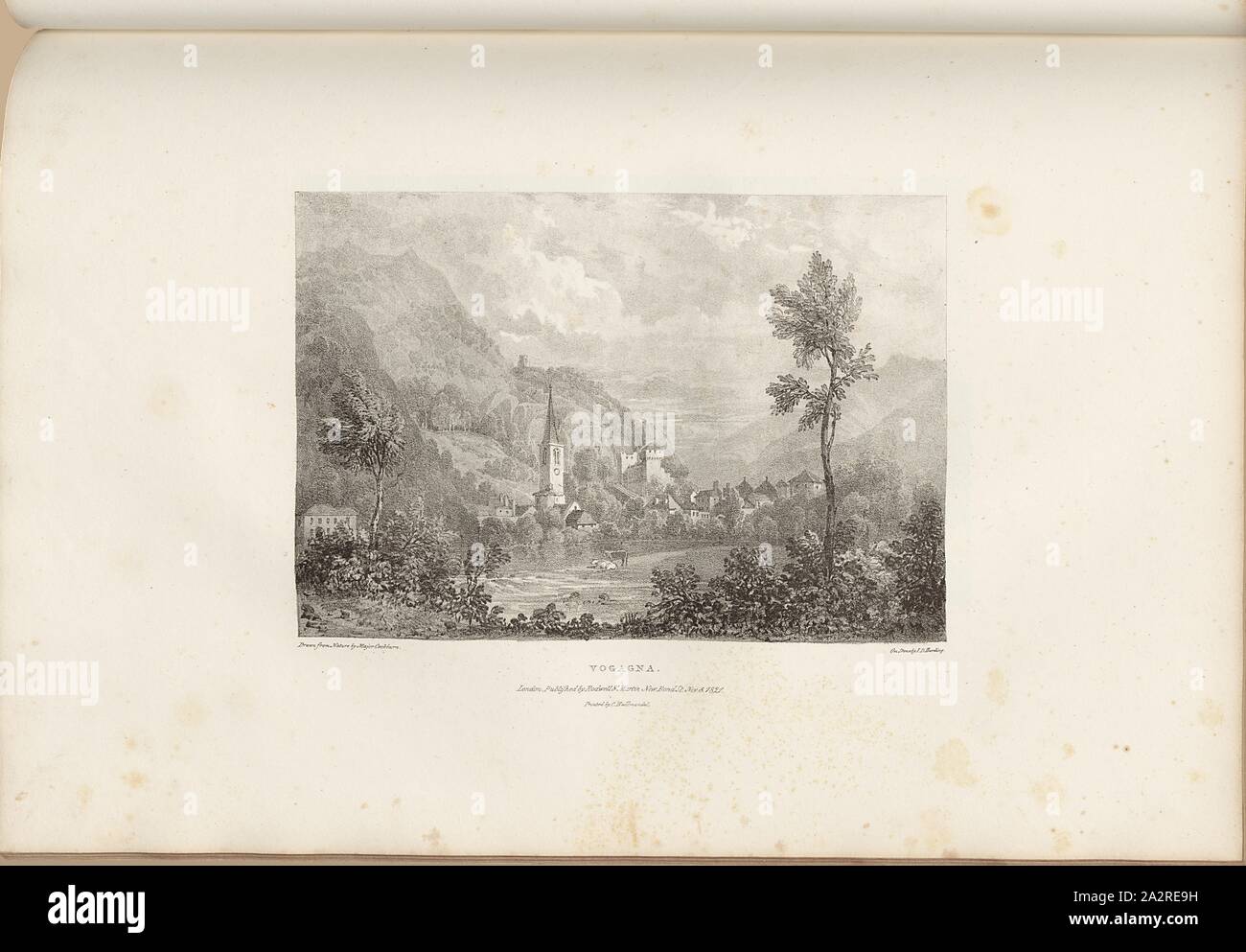 Essi possono, Vogona, firmato: Principali Cockburn, J.D. Harding, litografia, parte 1 (Simplon), la piastra 45, Cockburn, James (CANC.); Harding James Duffield (lith.), 1822, James Cockburn, viste che illustrano il percorso del Simplon; viste che illustrano il percorso di mont Cenis. Londra: Rodwell & Martin, 1822 Foto Stock
