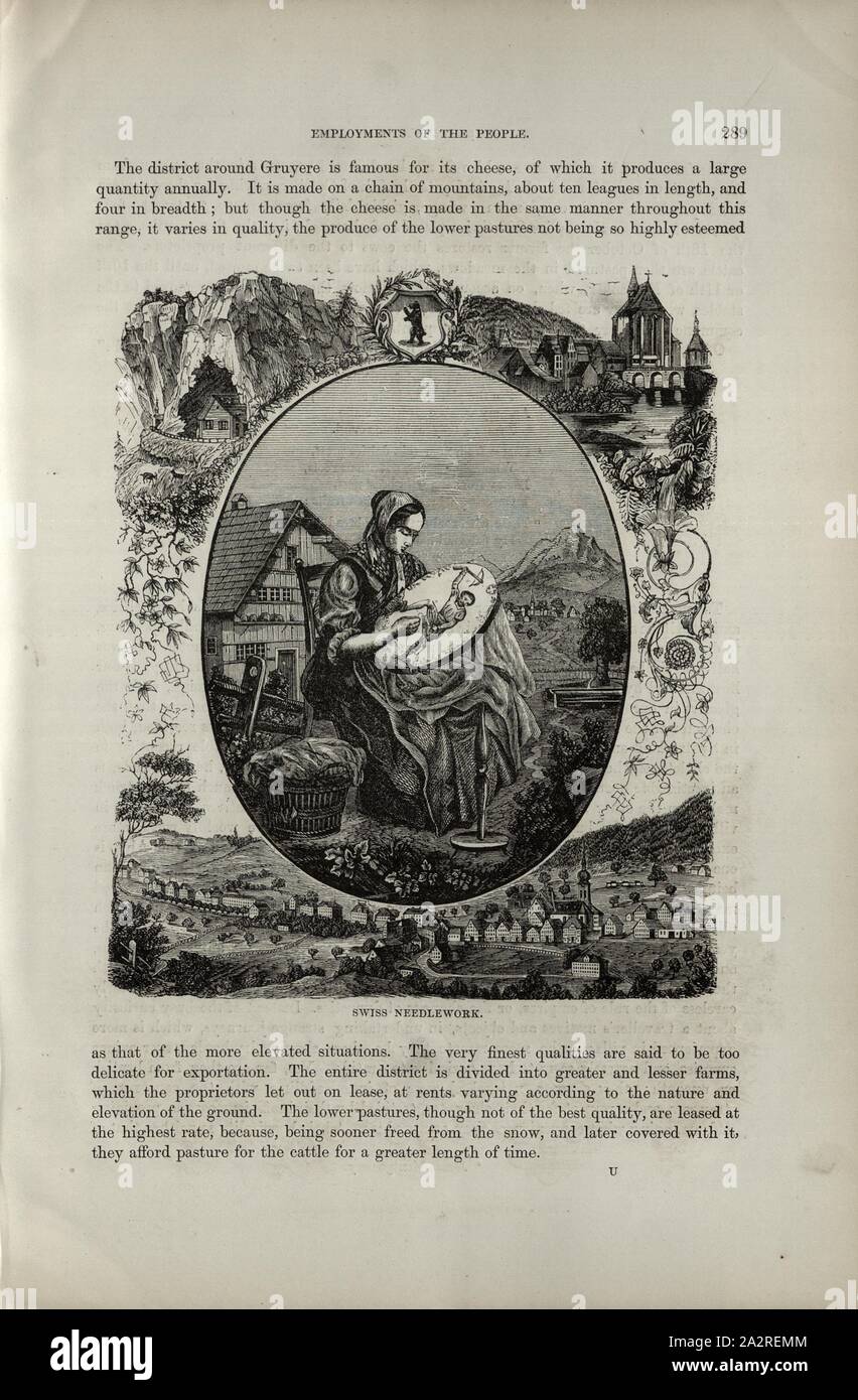Swiss ricamo, Appenzell ricamatore, p. 289, 1854, Charles Williams, Alpi, Svizzera e nord Italia. Londra: Cassell, 1854 Foto Stock