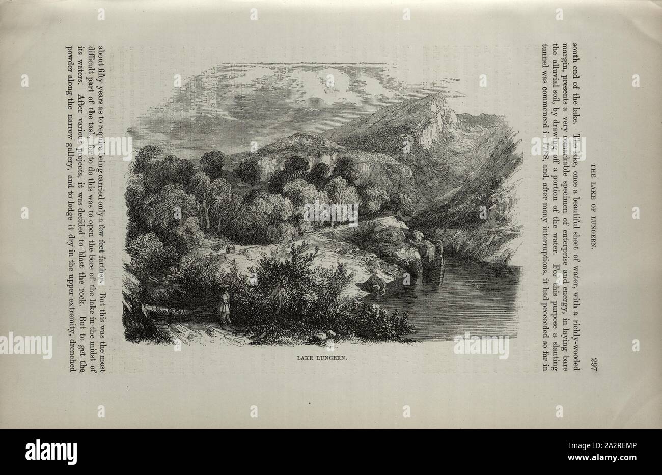 Lago di Lungern, Am Lungernsee, p. 297, 1854, Charles Williams, Alpi, Svizzera e nord Italia. Londra: Cassell, 1854 Foto Stock