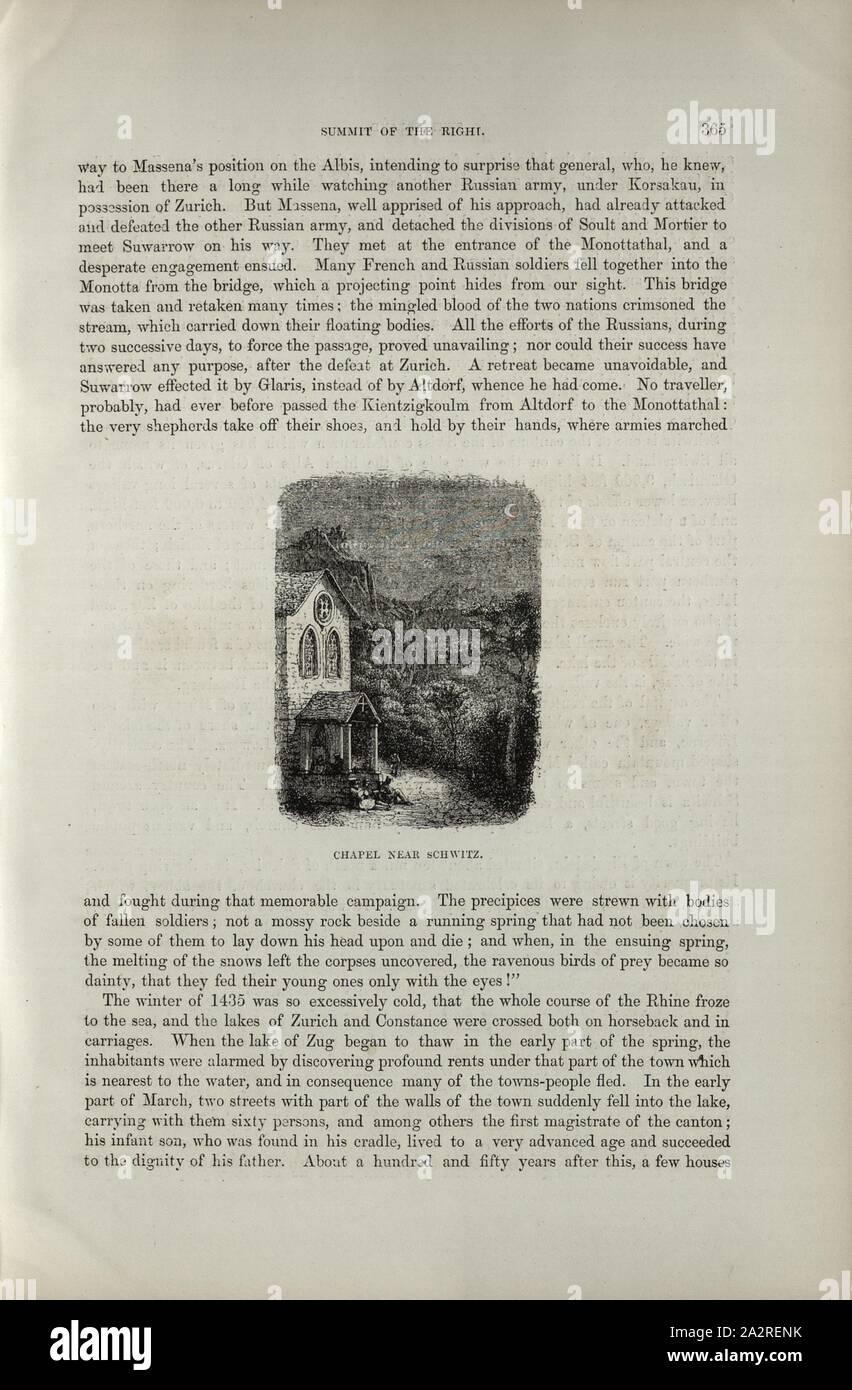 Cappella vicino a Svitto, cappella vicino a Svitto, p. 365, 1854, Charles Williams, Alpi, Svizzera e nord Italia. Londra: Cassell, 1854 Foto Stock