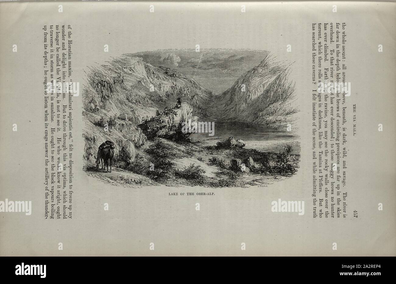Lago di Ober-Alp, Oberalpsee, p. 457, 1854, Charles Williams, Alpi, Svizzera e nord Italia. Londra: Cassell, 1854 Foto Stock