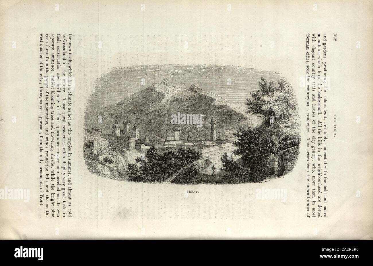 Trento, Trento, p. 528, Brugnot, Louis, 1854, Charles Williams, Alpi, Svizzera e nord Italia. Londra: Cassell, 1854 Foto Stock