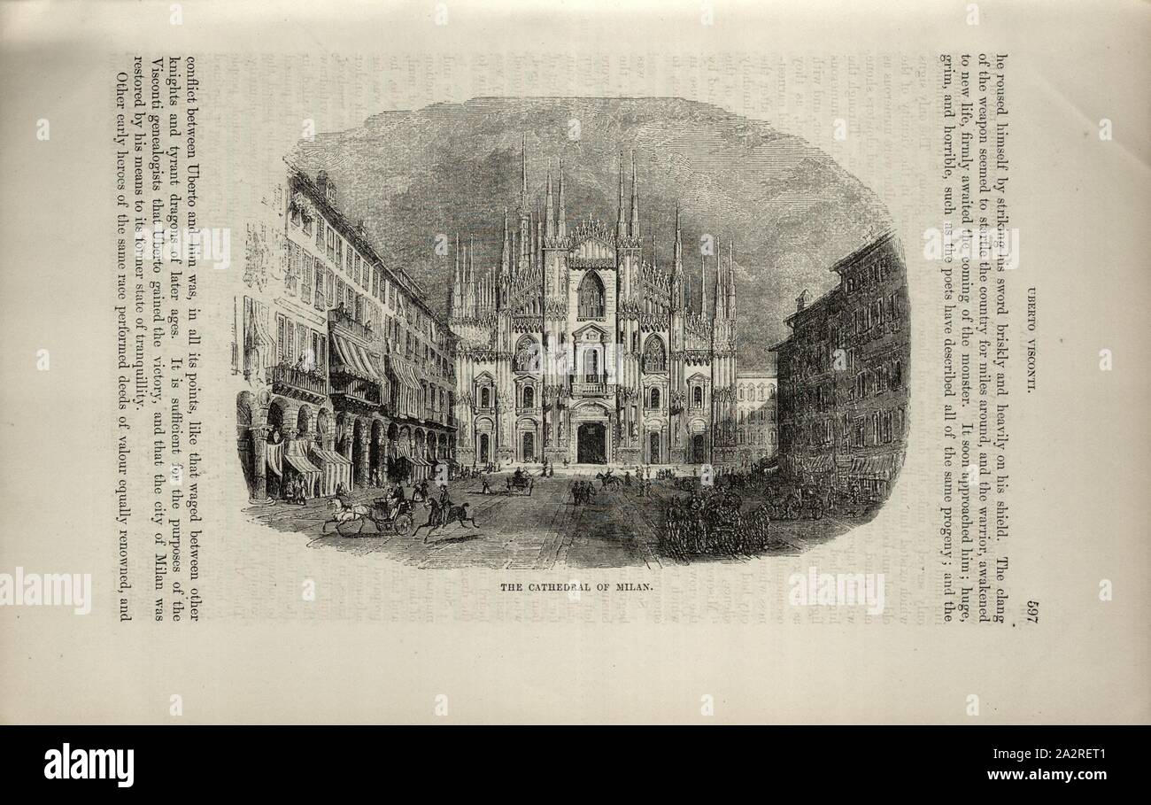 Il duomo di Milano, il Duomo di Milano, p. 597, 1854, Charles Williams, Alpi, Svizzera e nord Italia. Londra: Cassell, 1854 Foto Stock