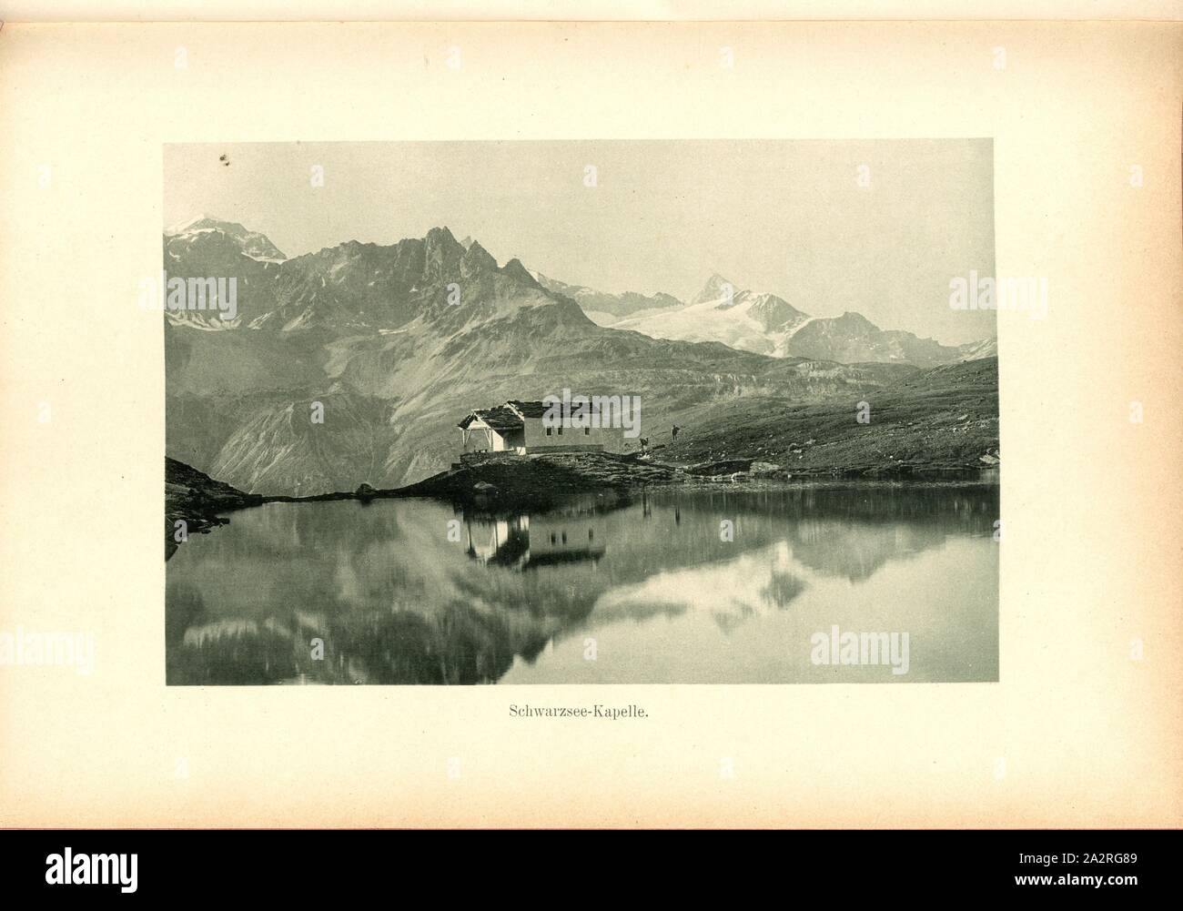 Schwarzsee Cappella, Cappella di Maria zum Schnee a Schwarzsee vicino a Zermatt, Fig. 61, dopo p. 97, Theodor Wundt: Das Matterhorn und seine Geschichte. Berlino: Raimund Mitscher, [1896 Foto Stock