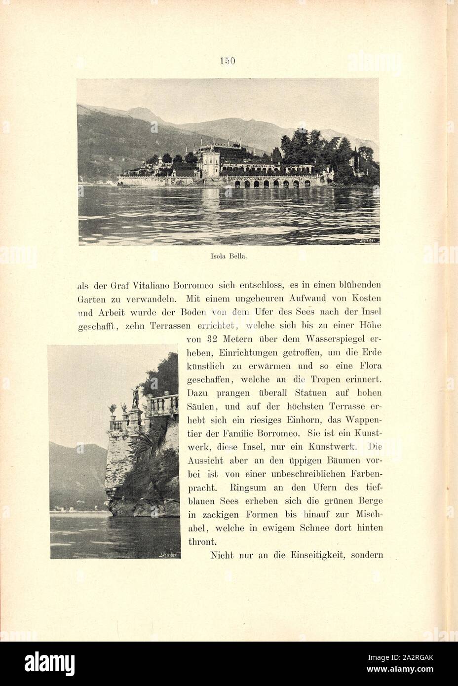 Isola Bella, Isole Borromee nel Lago Maggiore, Fig. 97, p. 150, Theodor Wundt: Das Matterhorn und seine Geschichte. Berlino: Raimund Mitscher, [1896 Foto Stock