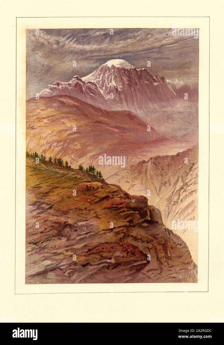 La Velan, dal vicino a Aosta, Mont Vélan nelle Alpi del Vallese, Fig. 9, secondo p. 8, Walton, Elia (pinx.); Lowes, J. H. (chromolith. Dopo Elia Walton), 1867, Elia Walton; J. H. Lowes; Thomas G. Bonney: i picchi e le valli delle Alpi. Londra: pubblicato dal giorno e dal Figlio, Limited, 1867 Foto Stock