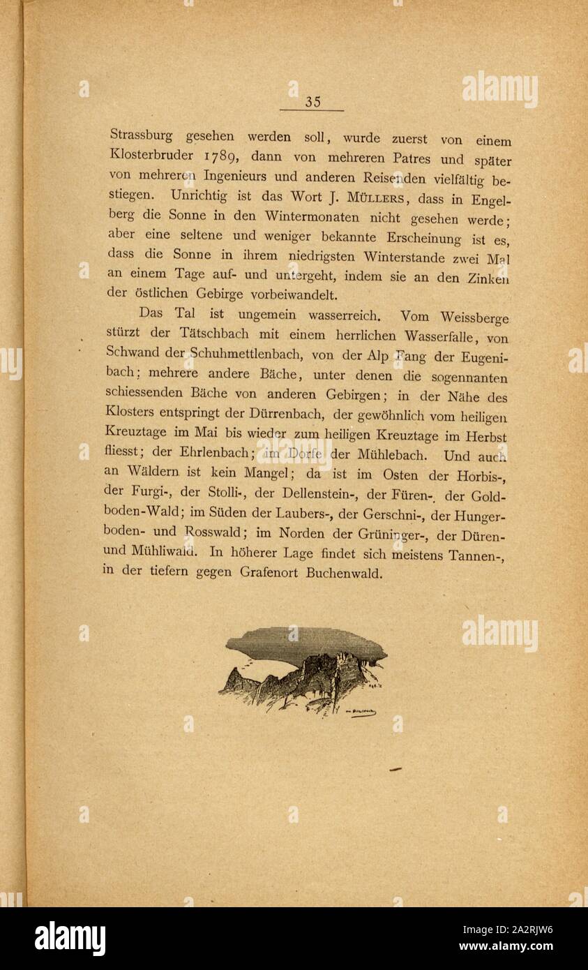 Bitzistock, visualizzare Bitzistock, p. 35, p. 47, Albert Fleiner; Xaver Imfeld [et al.]: Engelberg: Streifzüge durch Gebirg und Tal. Zurigo: Hofer & Burger, [18 Foto Stock