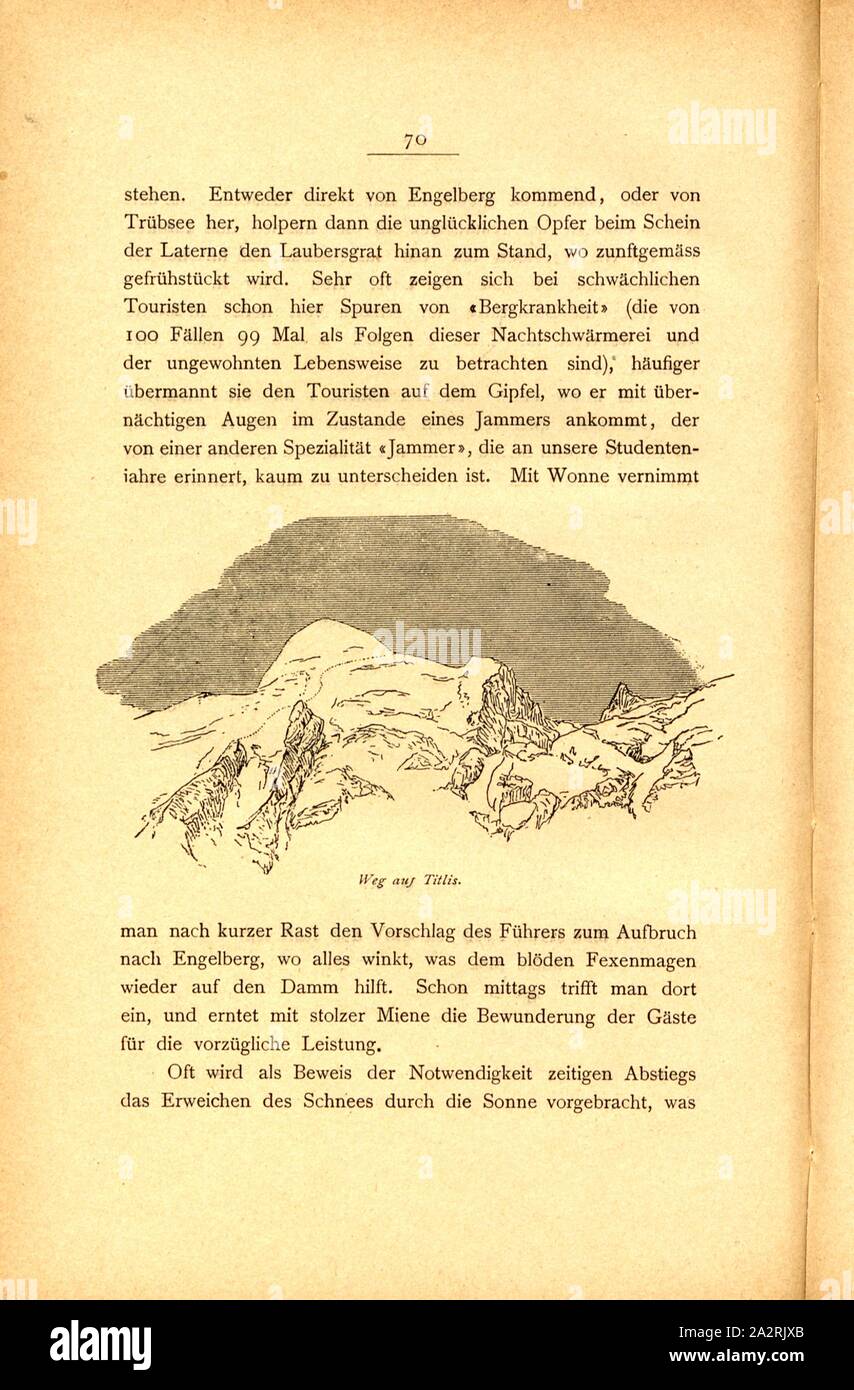 Modo sul Titlis, vista del Titlis, p. 70, p. 84, Albert Fleiner; Xaver Imfeld [et al.]: Engelberg: Streifzüge durch Gebirg und Tal. Zurigo: Hofer & Burger, [18 Foto Stock