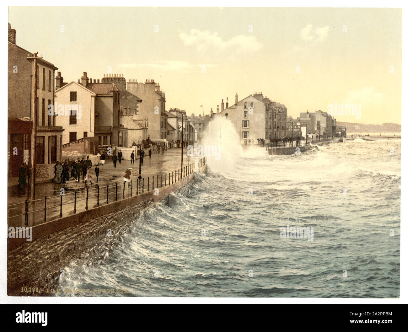 Ramsey, mare mosso, Isola di Man; fa parte di: Viste delle isole britanniche, nella stampa Photochrom collection.; Foto Stock
