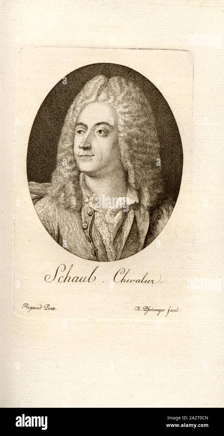 Schaub, Ritratto Lukas Schaub (anche Lucas Schaub), firmato: Rigaud Il duomo Pinx, H. Pfenninger fecit, TAF. 34, dopo p. 242, Rigaud Il duomo, Hyacinthe (pinx.); Pfenninger, Heinrich (fec.), Leonhard Meister; Heinrich Pfenninger; J. C Fäsi: Helvetiens berühmte Männer in Bildnissen. Bd. 1. Zurigo: im Verlag von Heinrich Pfenninger Mahler, 1799 Foto Stock