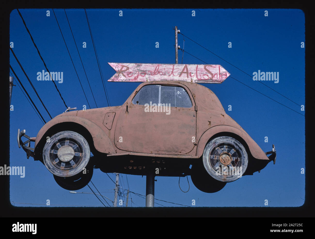 Razorback vendite auto segno, Route 71, Fayetteville, Arkansas Foto Stock