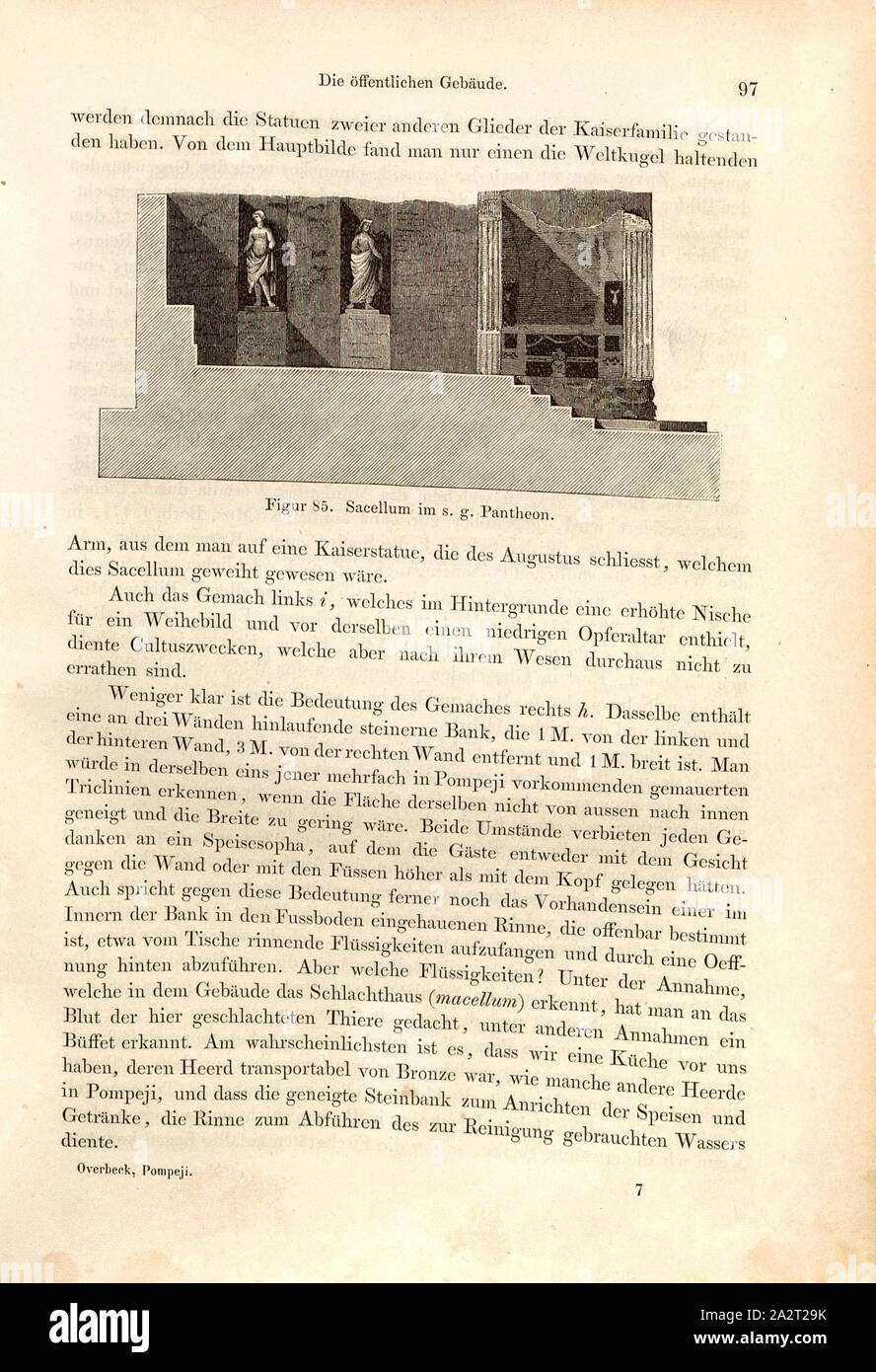 Chappell im s. g. PANTHEON, vista del Macellum di Pompei, Fig. 85, p. 97, 1856, Johannes Overbeck: Pompei in seinen Gebäuden, Alterthümern und Kunstwerken [...]. Lipsia: Verlag von Wilhelm Engelmann, 1856 Foto Stock